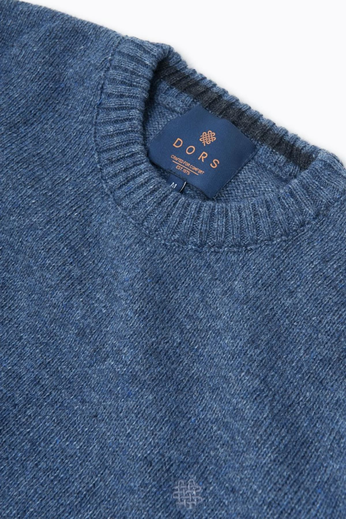 DORS ΠΛΕΚΤΟ CREWNECK LOGO ΡΑΦ ΜΠΛΕ