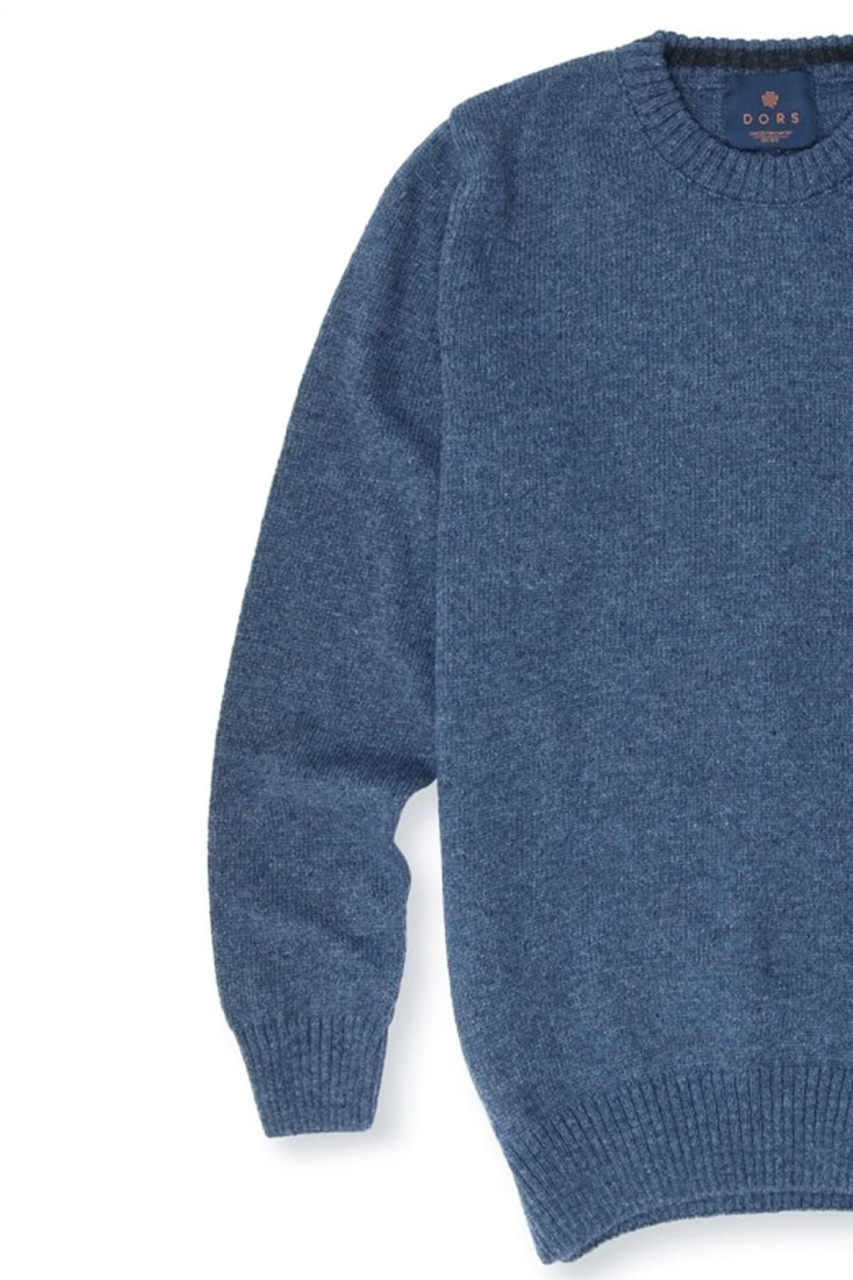 DORS ΠΛΕΚΤΟ CREWNECK LOGO ΡΑΦ ΜΠΛΕ