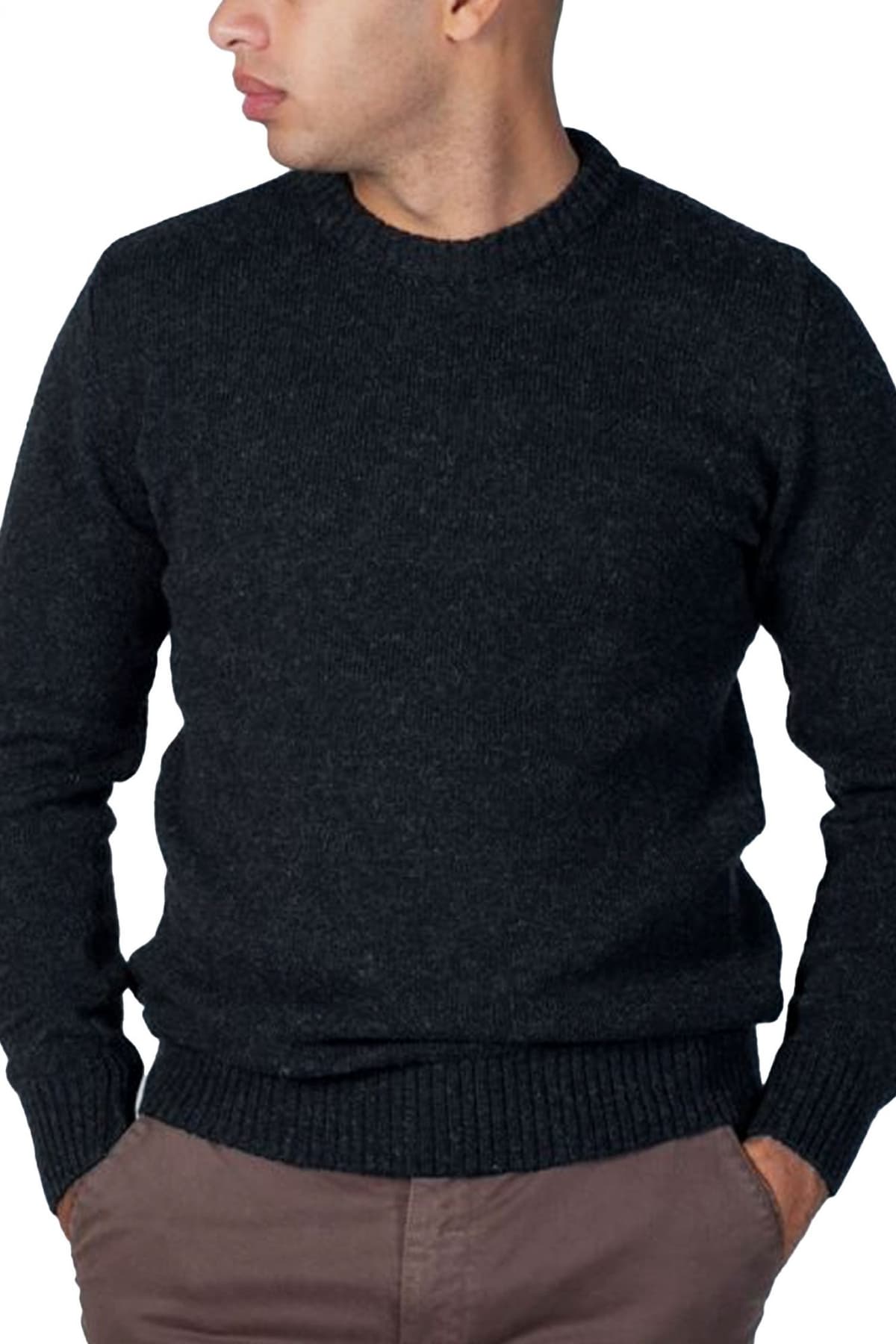 DORS ΠΛΕΚΤΟ CREWNECK LOGO ΑΝΘΡΑΚΙ