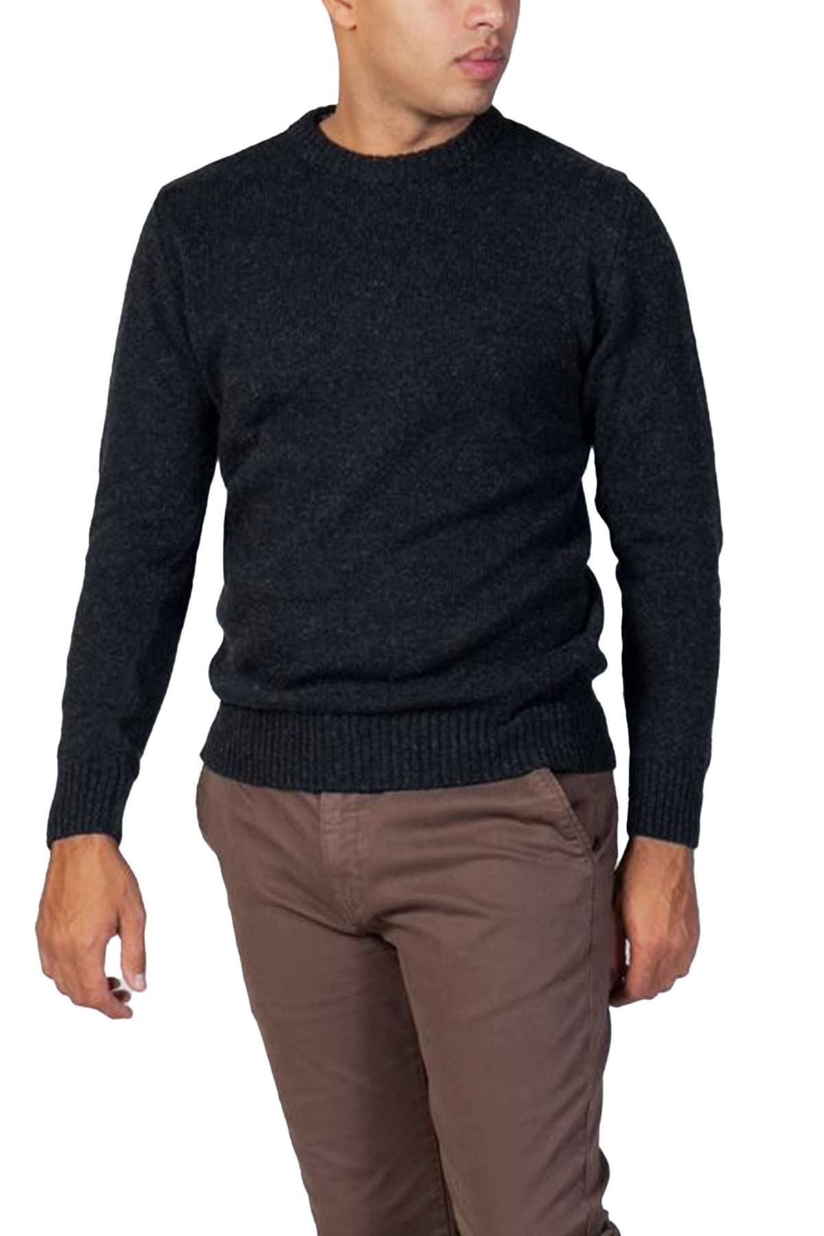 DORS ΠΛΕΚΤΟ CREWNECK LOGO ΑΝΘΡΑΚΙ