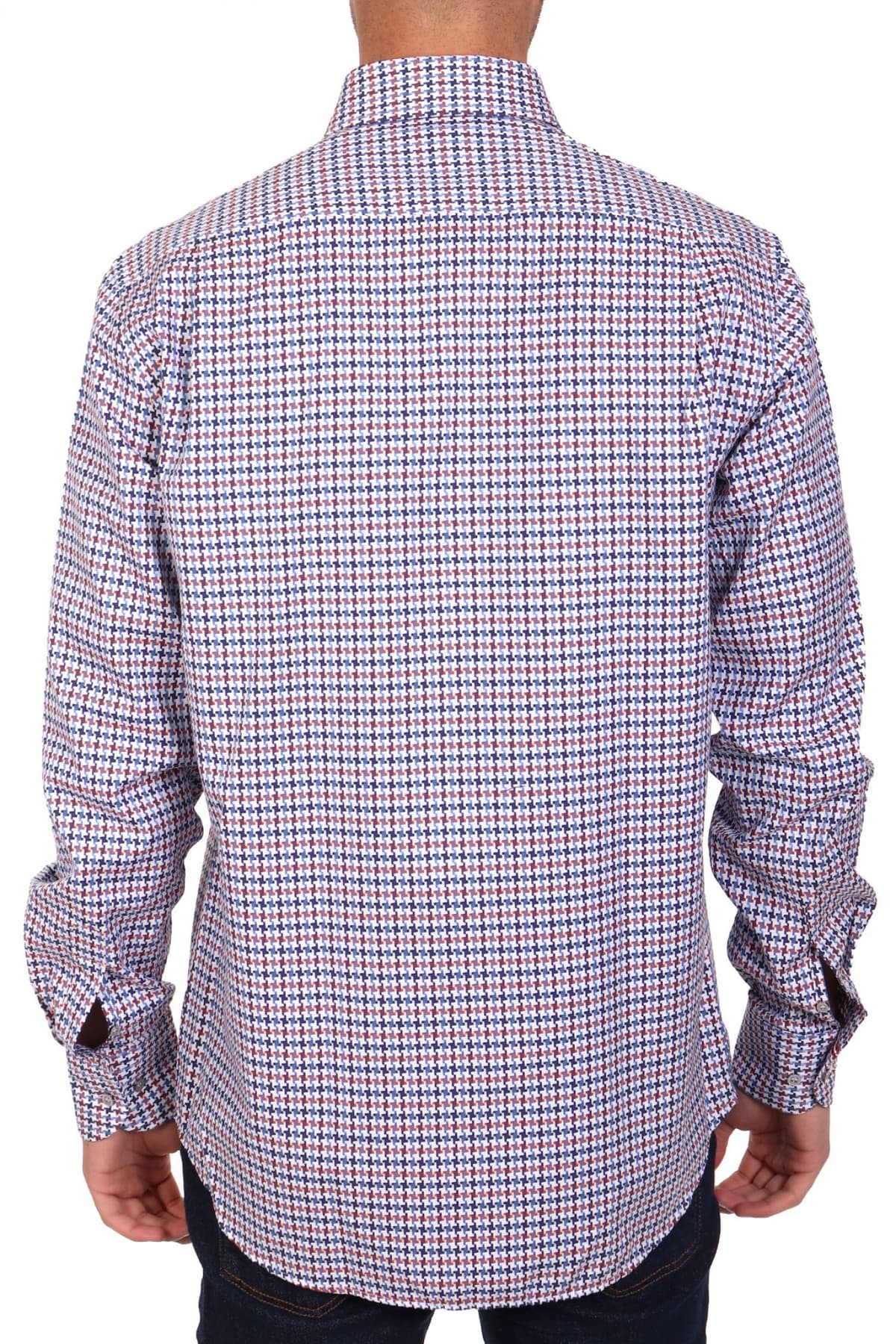 PAUL&SHARK ΠΟΥΚΑΜΙΣΟ BUTTON DOWN ΜΙΚΡΟΣΧΕΔΙΟ MULTI ΛΕΥΚΟ-ΣΙΕΛ