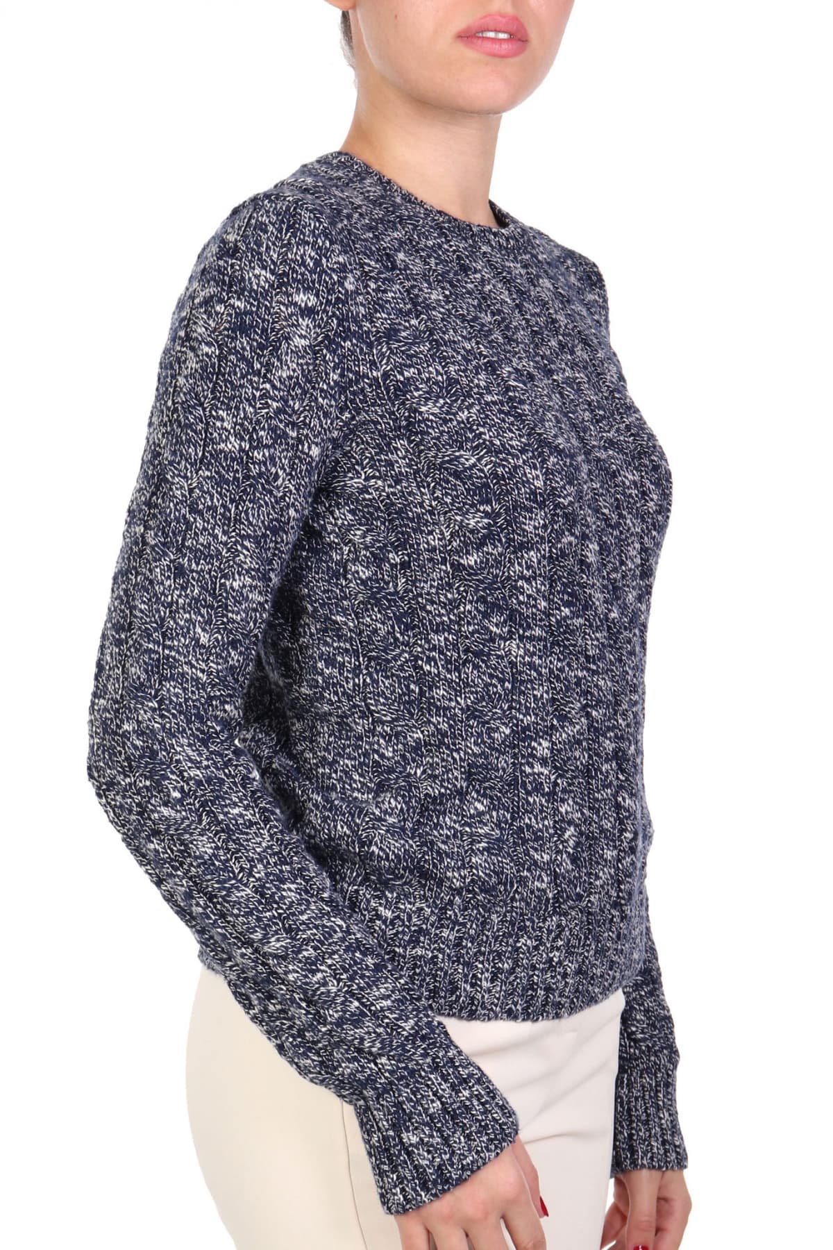 RALPH LAUREN ΠΛΕΚΤΟ CREW NECK CABLE ΜΕΛΑΝΖΕ ΜΠΛΕ