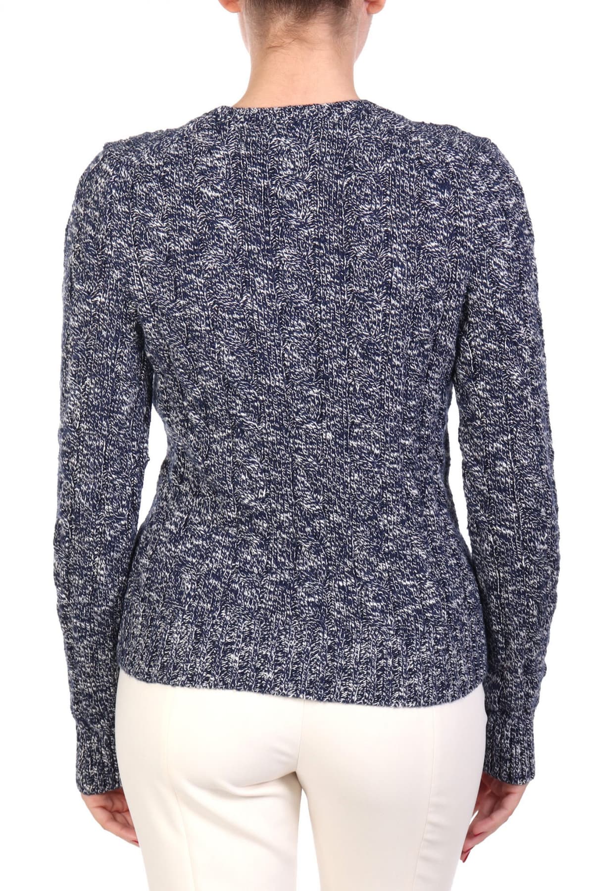 RALPH LAUREN ΠΛΕΚΤΟ CREW NECK CABLE ΜΕΛΑΝΖΕ ΜΠΛΕ