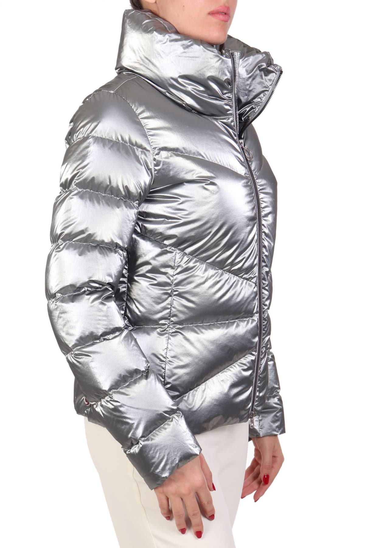 COLMAR ΜΠΟΥΦΑΝ DOWN JACKET HIGH NECK ΚΑΠΙΤΟΝΕ ΜΕΤΑΛΛΙΚΟ ΣΚΟΥΡΟ ΓΚΡΙ