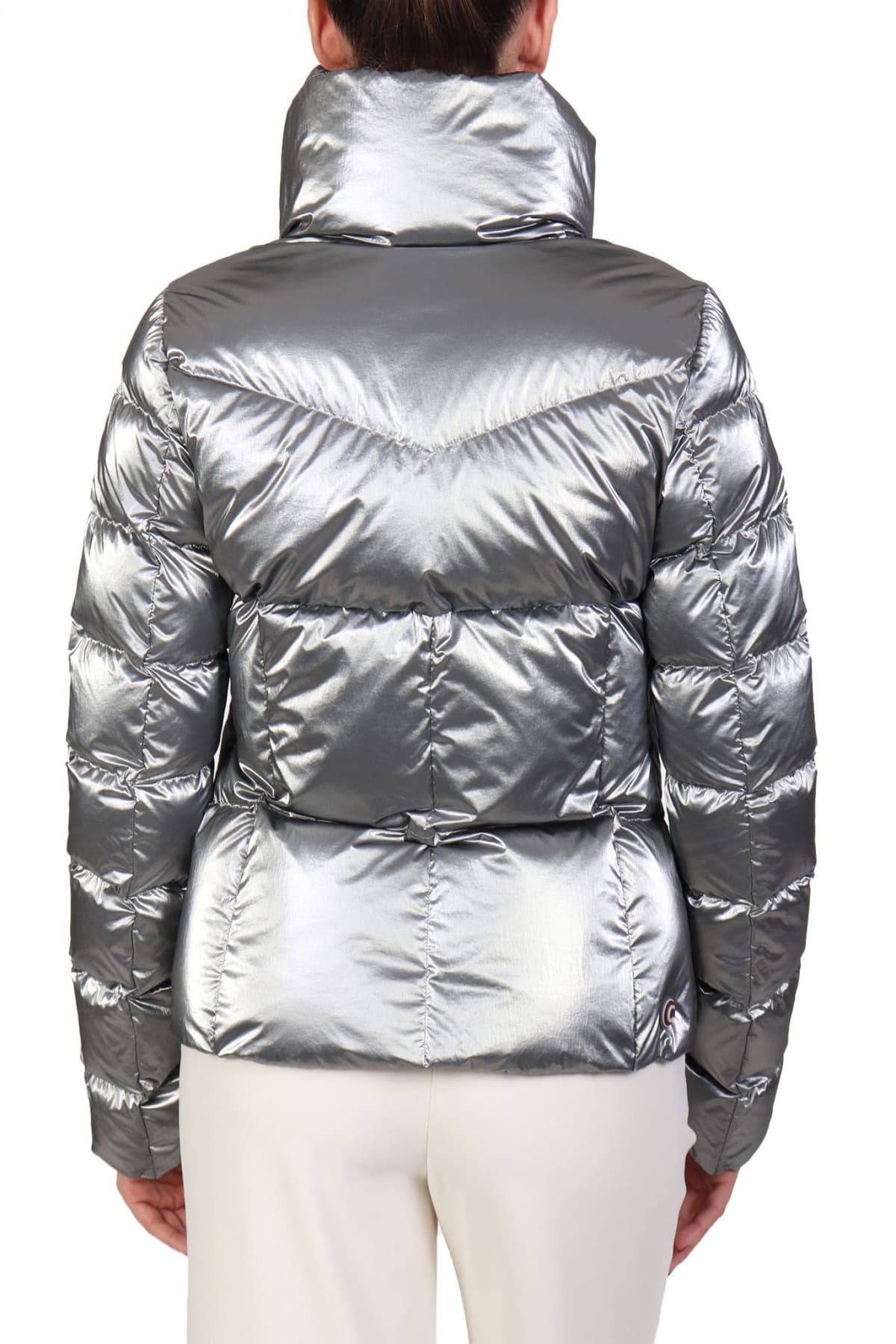 COLMAR ΜΠΟΥΦΑΝ DOWN JACKET HIGH NECK ΚΑΠΙΤΟΝΕ ΜΕΤΑΛΛΙΚΟ ΣΚΟΥΡΟ ΓΚΡΙ