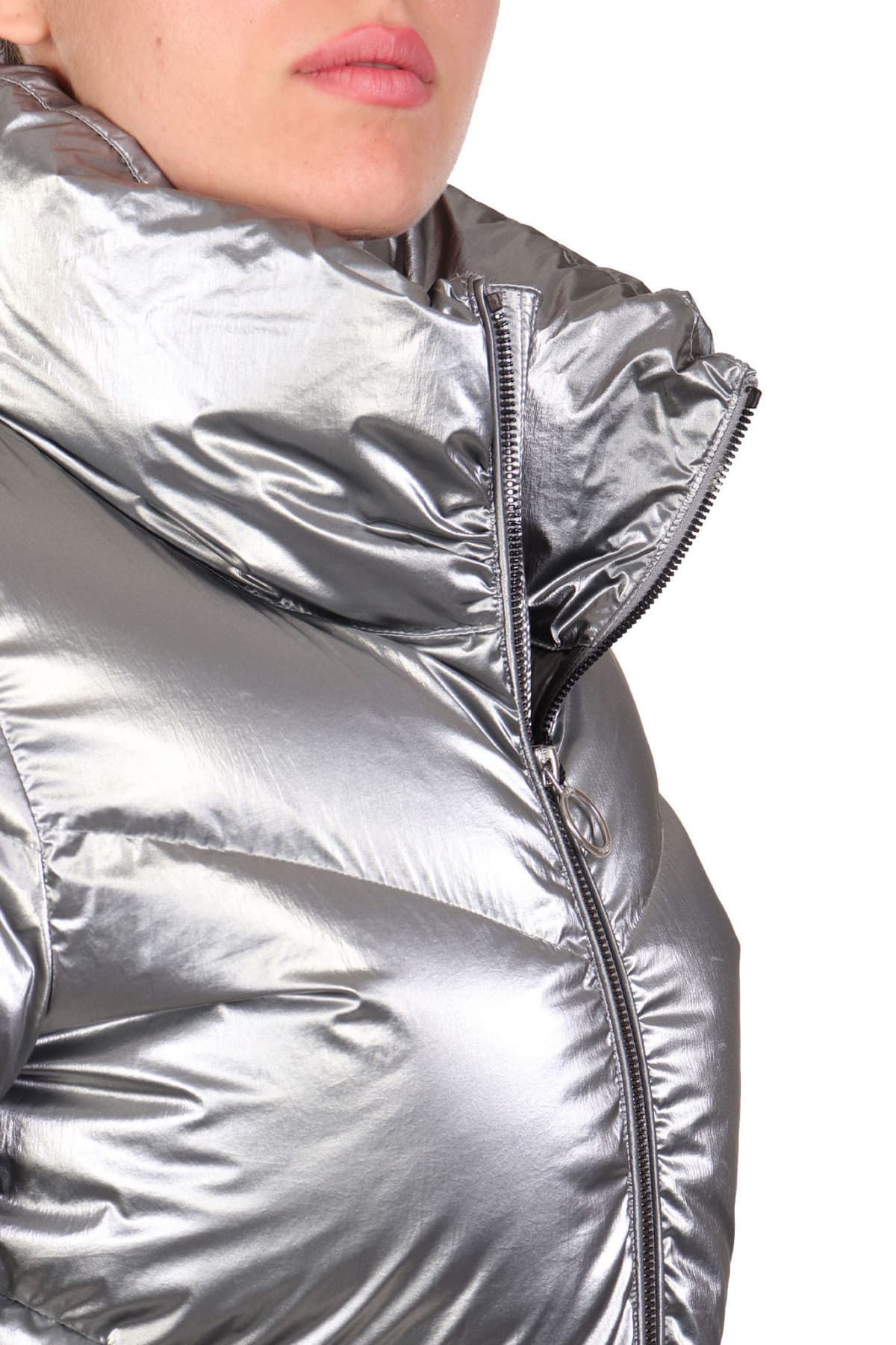 COLMAR ΜΠΟΥΦΑΝ DOWN JACKET HIGH NECK ΚΑΠΙΤΟΝΕ ΜΕΤΑΛΛΙΚΟ ΣΚΟΥΡΟ ΓΚΡΙ