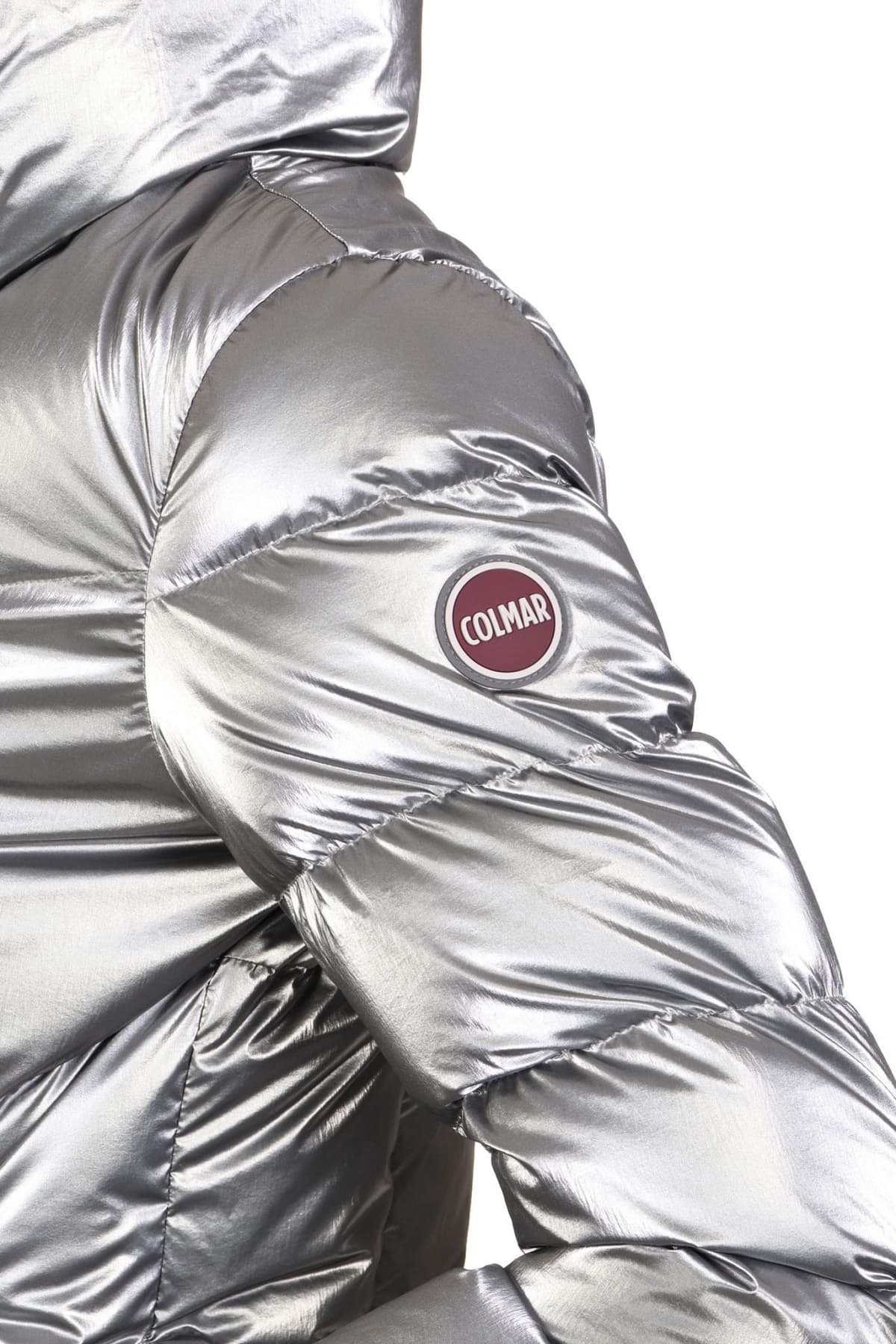 COLMAR ΜΠΟΥΦΑΝ DOWN JACKET HIGH NECK ΚΑΠΙΤΟΝΕ ΜΕΤΑΛΛΙΚΟ ΣΚΟΥΡΟ ΓΚΡΙ
