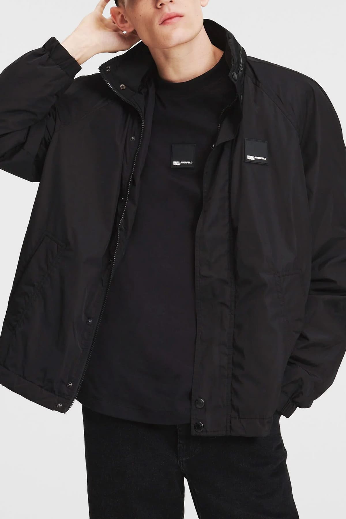 KARL LAGERFELD JEANS ΜΠΟΥΦΑΝ JACKET LIGHTWEIGHT ΜΑΥΡΟ