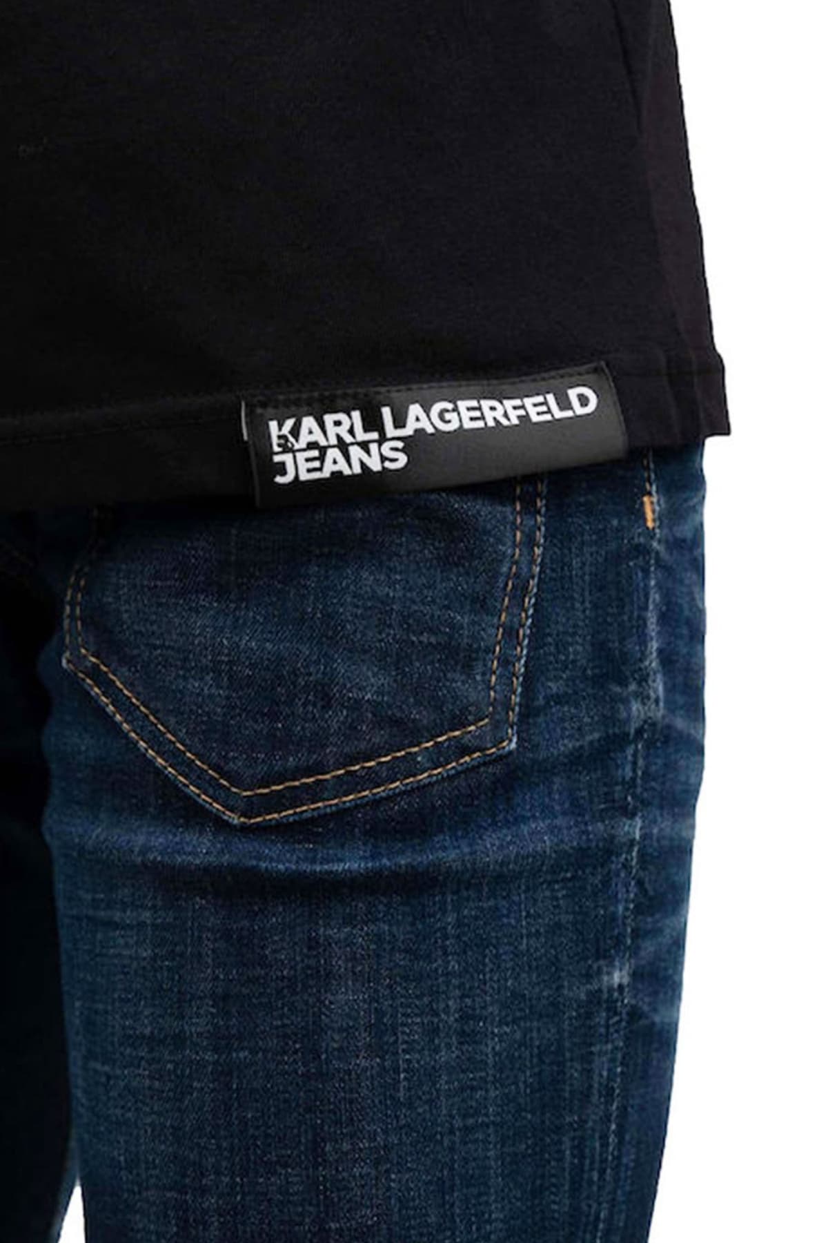 KARL LAGERFELD JEANS T-SHIRT REGULAR LSLV LANDSCAPE TEE ΜΑΥΡΟ