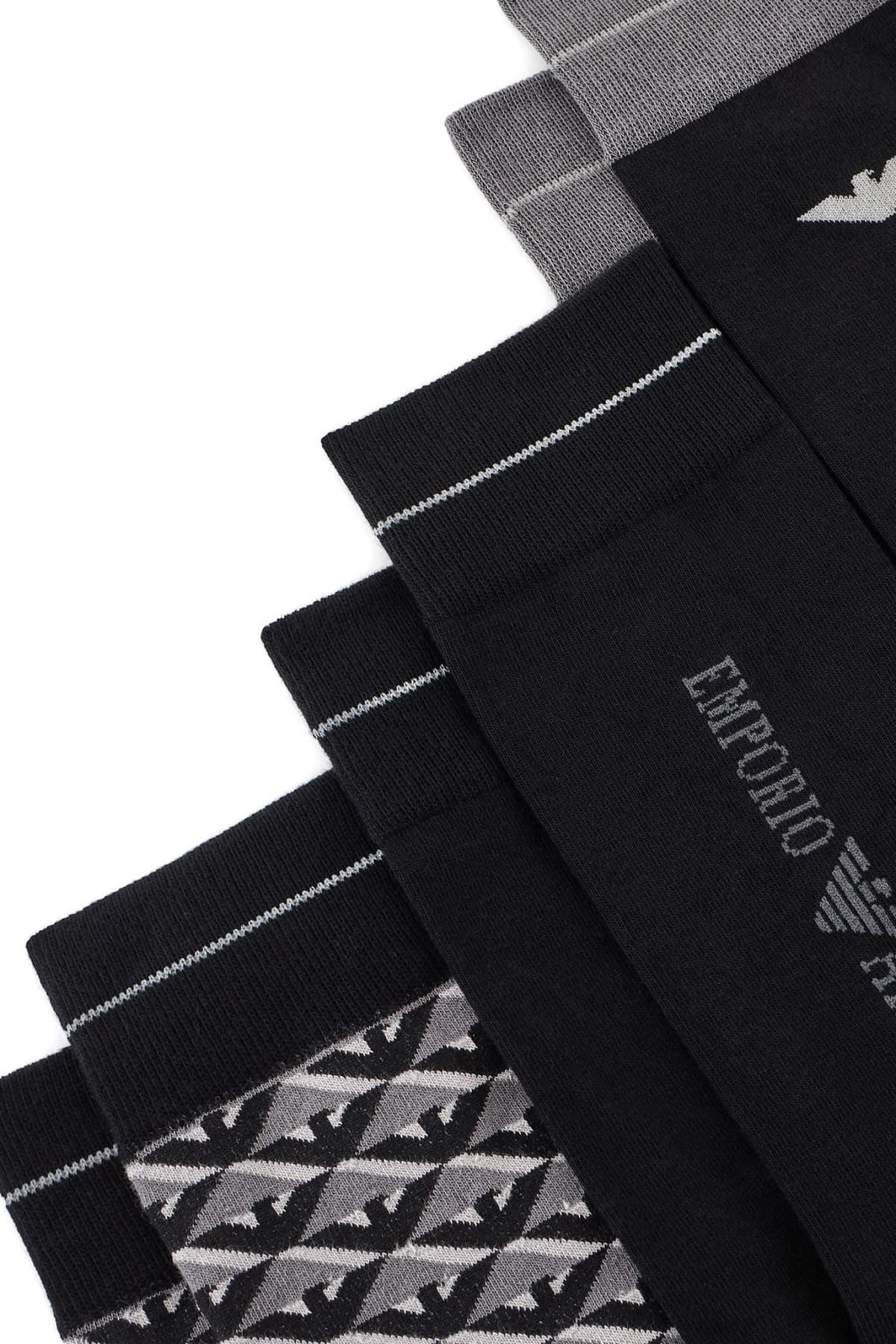 EMPORIO ARMANI ΣΕΤ ΚΑΛΤΣΤΑΚΙΑ 3PACK SHORT SOCKS ΜΑΥΡΟ-ΓΚΡΙ