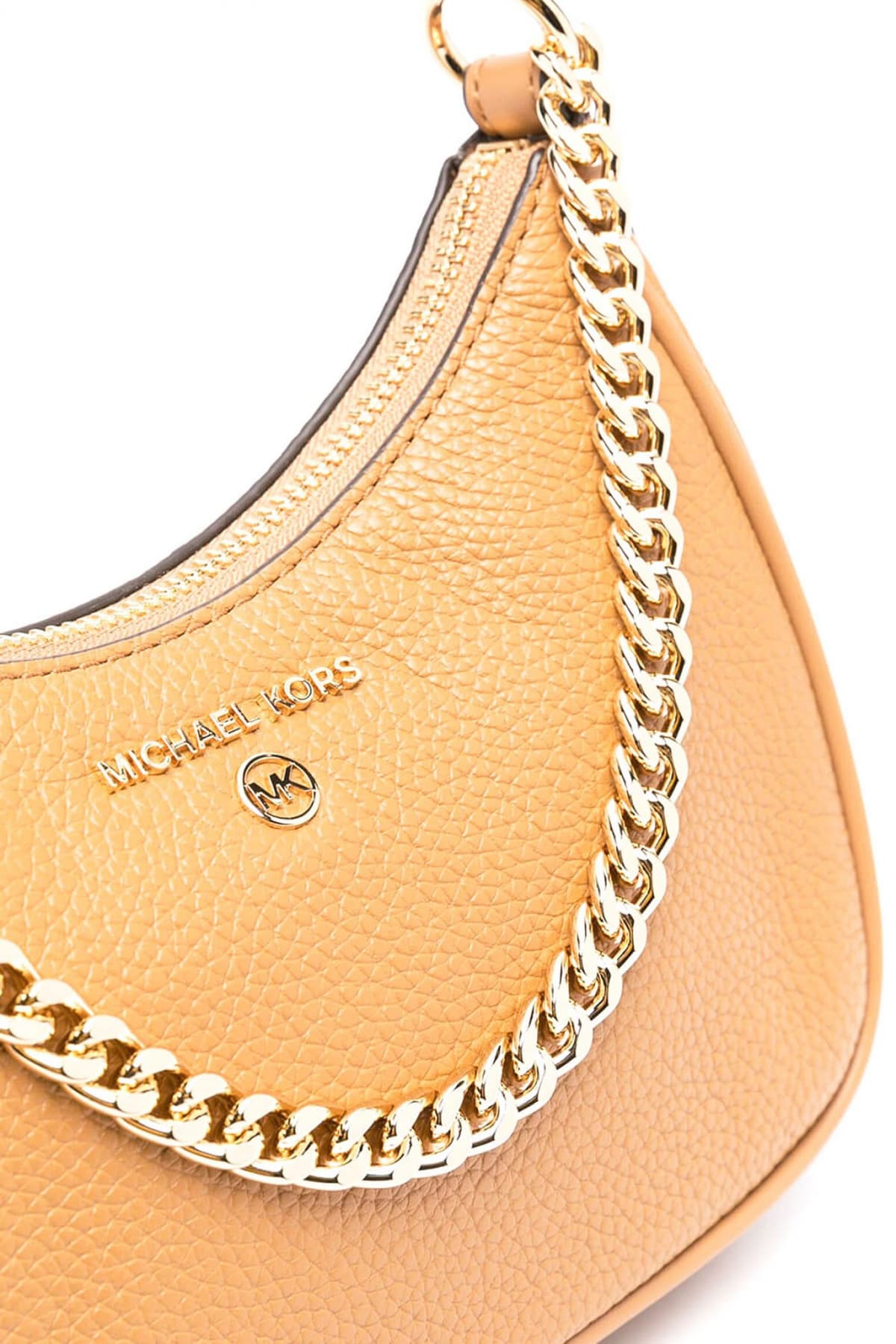 MICHAEL KORS ΤΣΑΝΤΑKI ΧΕΙΡΟΣ JET SET CHARM METAΛΛΙΚΟ LOGO ΤΑΜΠΑ