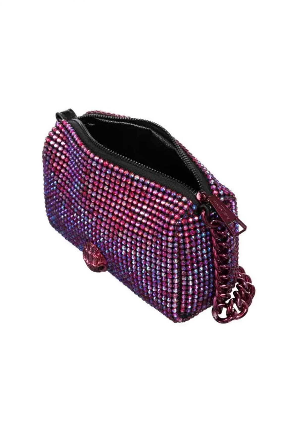 KURT GEIGER ΤΣΑΝΤΑKI ΩΜΟΥ PARTY POUCHETTE AΛΥΣΙΔΑ ΜΕΤΑΛΛΙΚΑ ΣΤΡΑΣ LOGO ΠΟΛΥΧΡΩΜΟ