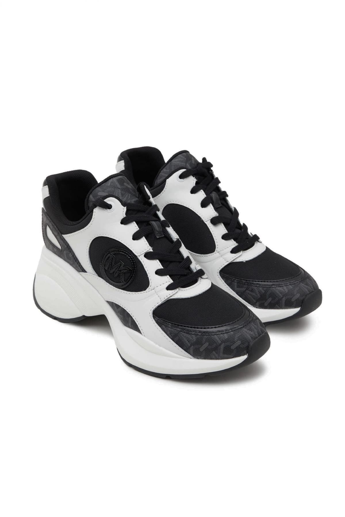 MICHAEL KORS ΠΑΠΟΥΤΣΙΑ SNEAKERS ZUMA TRAINER LOGO MAYΡΟ/ΛΕΥΚΟ