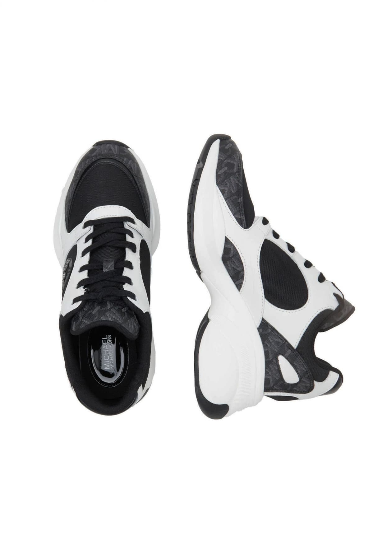 MICHAEL KORS ΠΑΠΟΥΤΣΙΑ SNEAKERS ZUMA TRAINER LOGO MAYΡΟ/ΛΕΥΚΟ