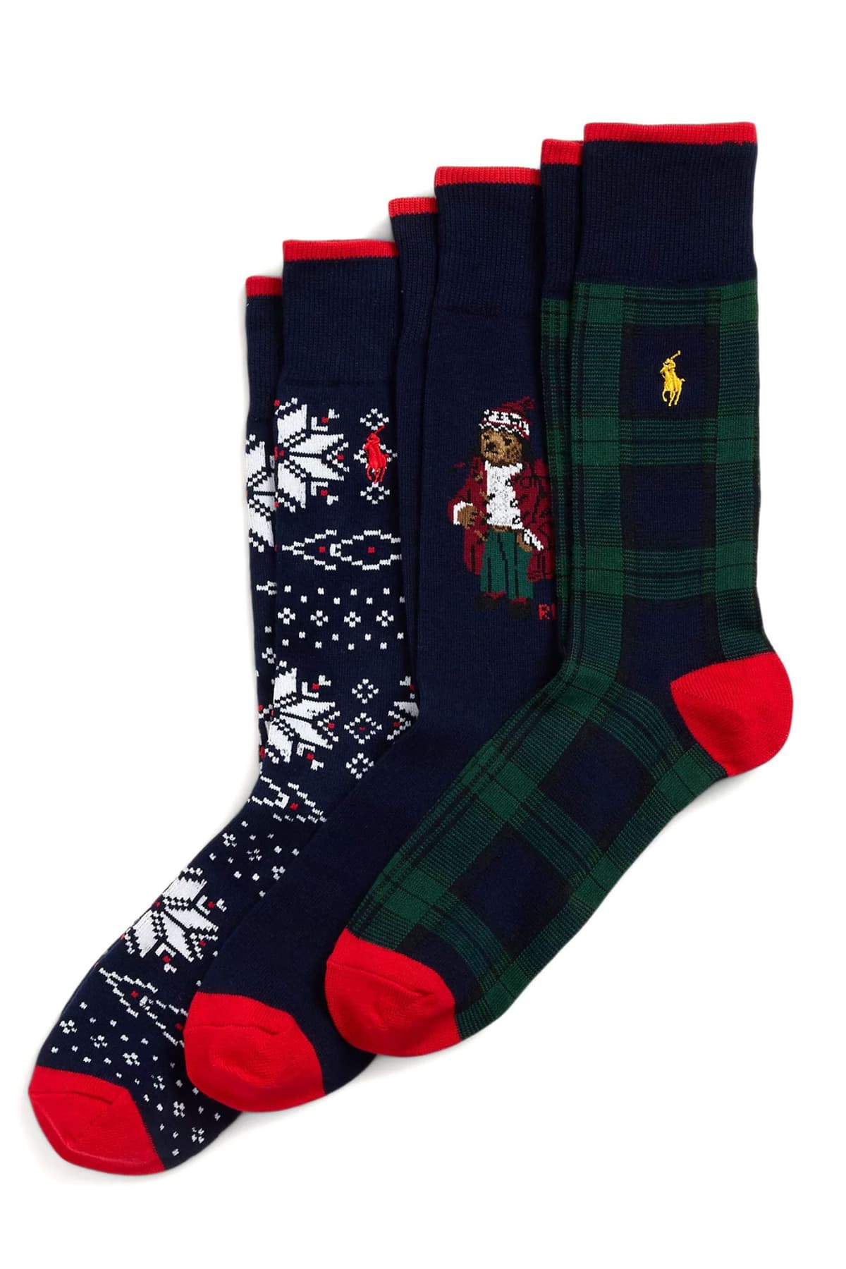 RALPH LAUREN ΚΑΛΤΣΕΣ 3 PAIRS ARCTIC BEAR GIFT BOX ΜΠΛΕ-ΠΡΑΣΙΝΟ