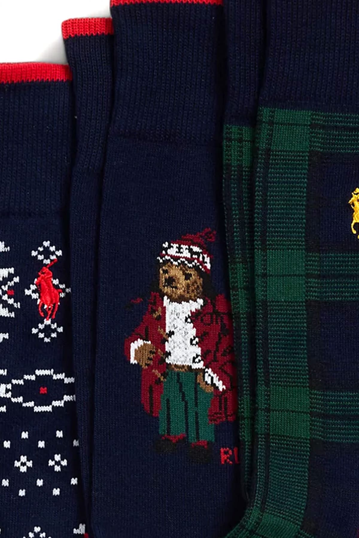 RALPH LAUREN ΚΑΛΤΣΕΣ 3 PAIRS ARCTIC BEAR GIFT BOX ΜΠΛΕ-ΠΡΑΣΙΝΟ