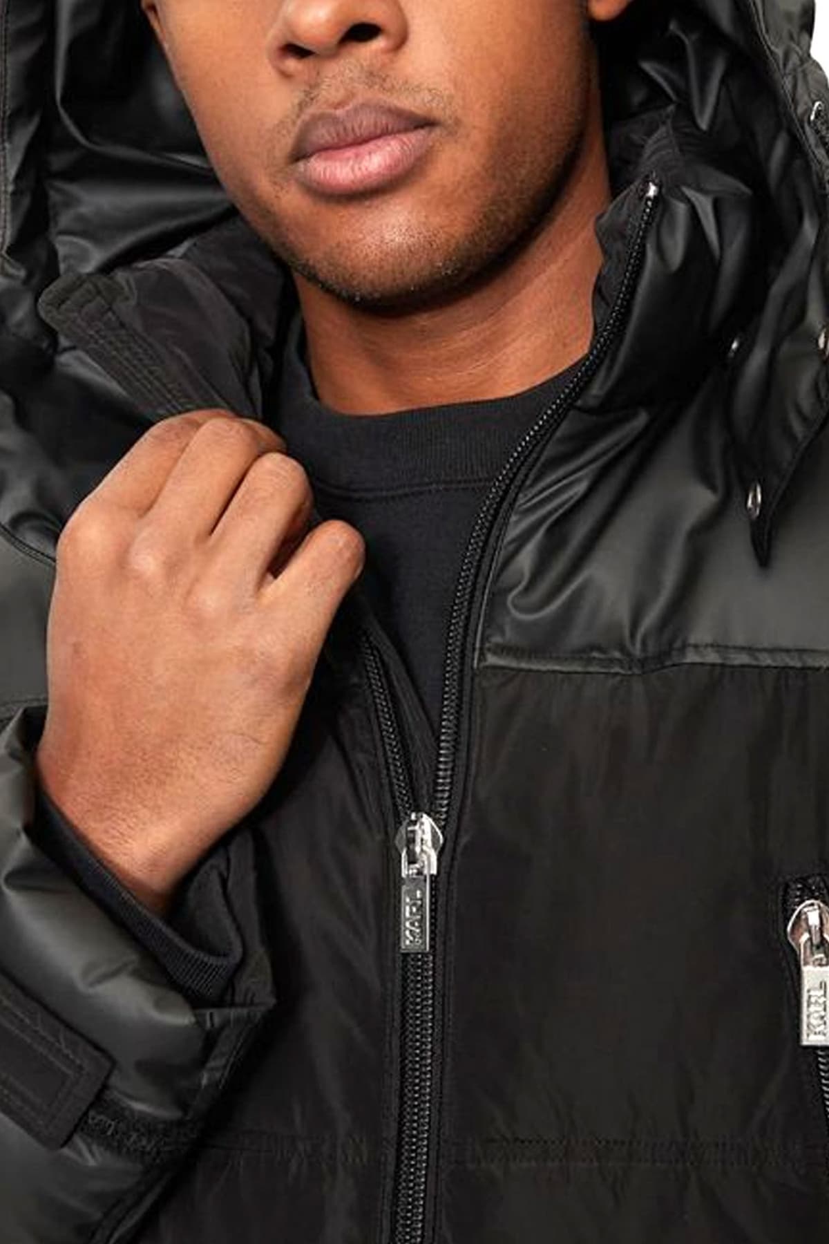 KARL LAGERFELD ΜΠΟΥΦΑΝ HOODED PARKA ΜΑΥΡΟ