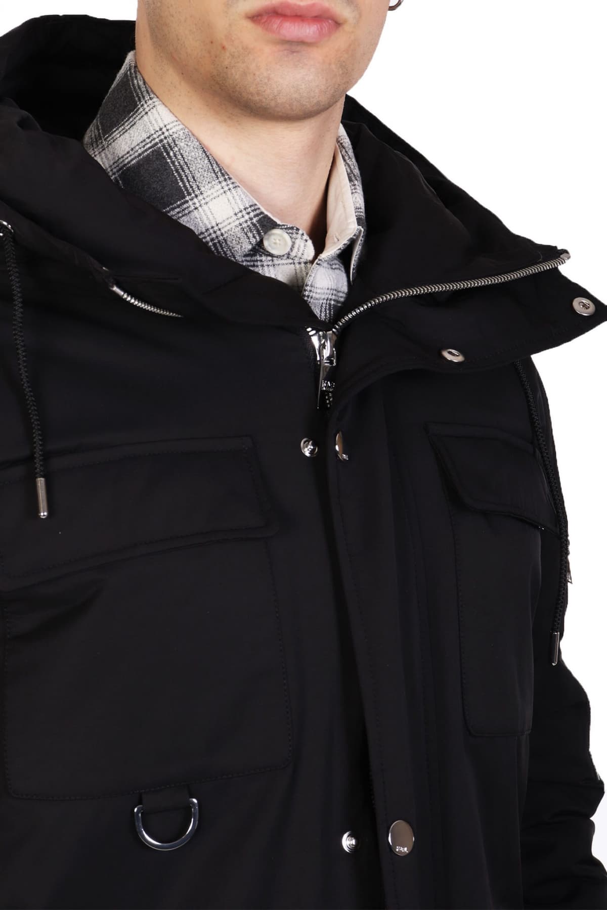 KARL LAGERFELD ΜΠΟΥΦΑΝ HOODED PARKA ΜΑΥΡΟ