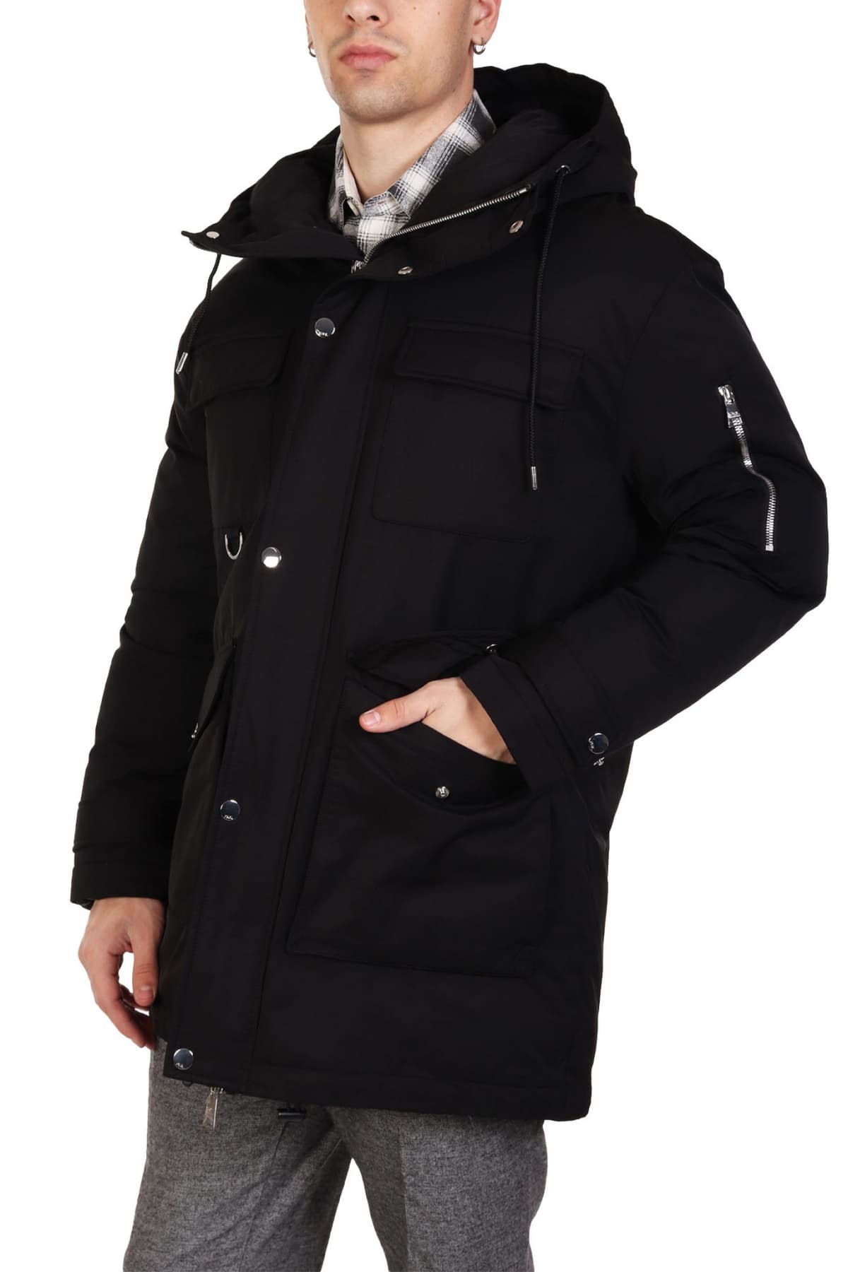 KARL LAGERFELD ΜΠΟΥΦΑΝ HOODED PARKA ΜΑΥΡΟ