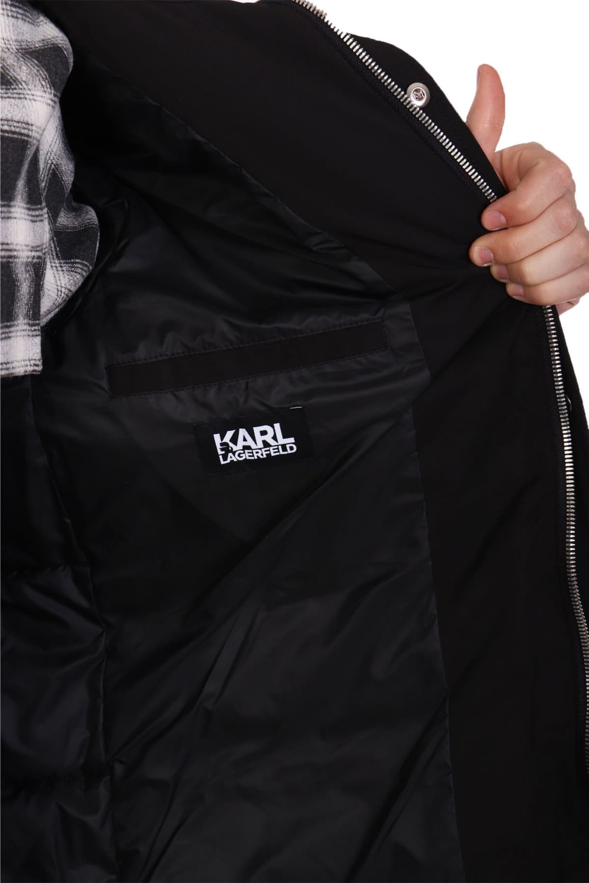 KARL LAGERFELD ΜΠΟΥΦΑΝ HOODED PARKA ΜΑΥΡΟ