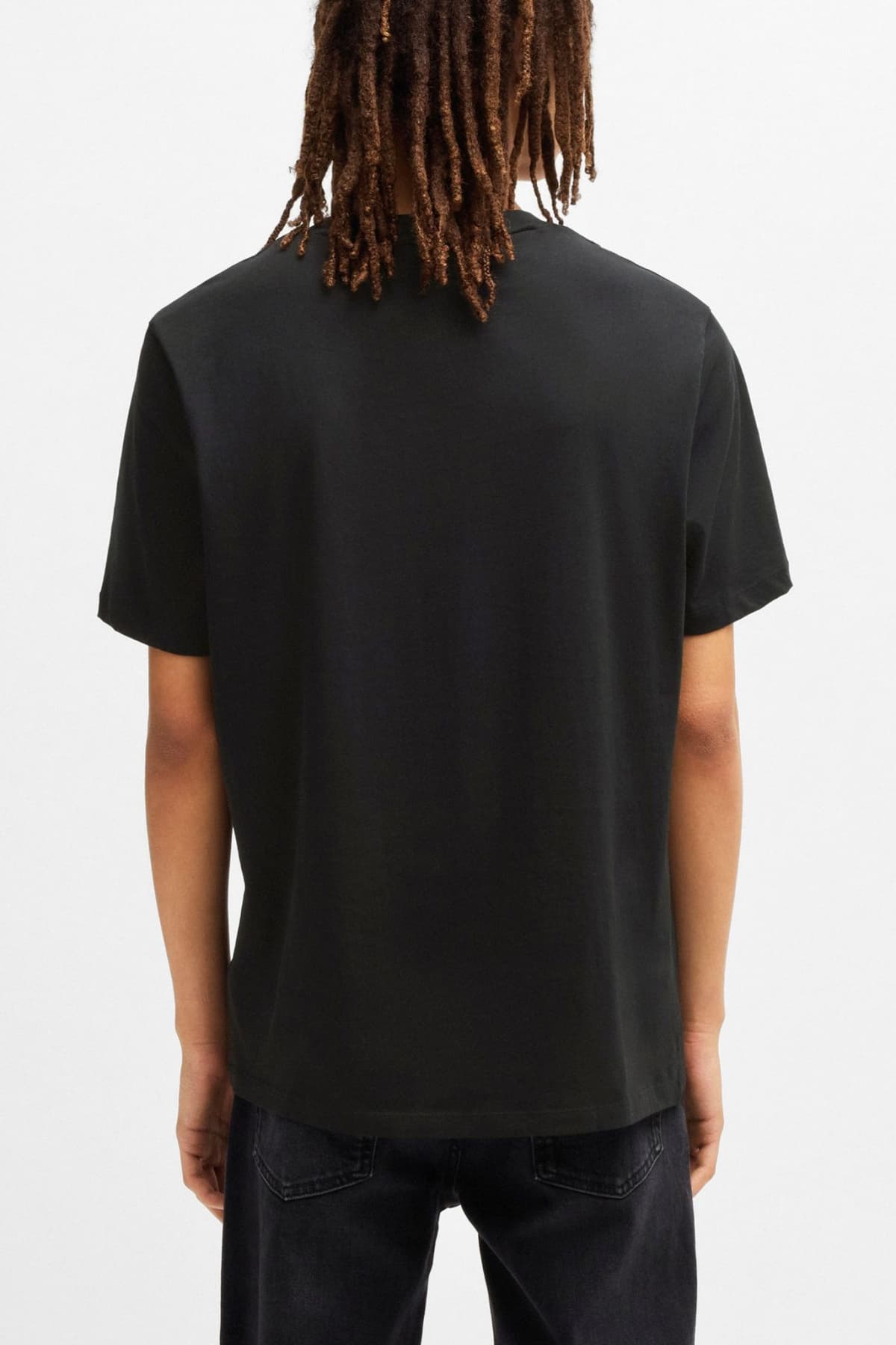 HUGO T-SHIRT DERO222 LOGO ΜΑΥΡΟ