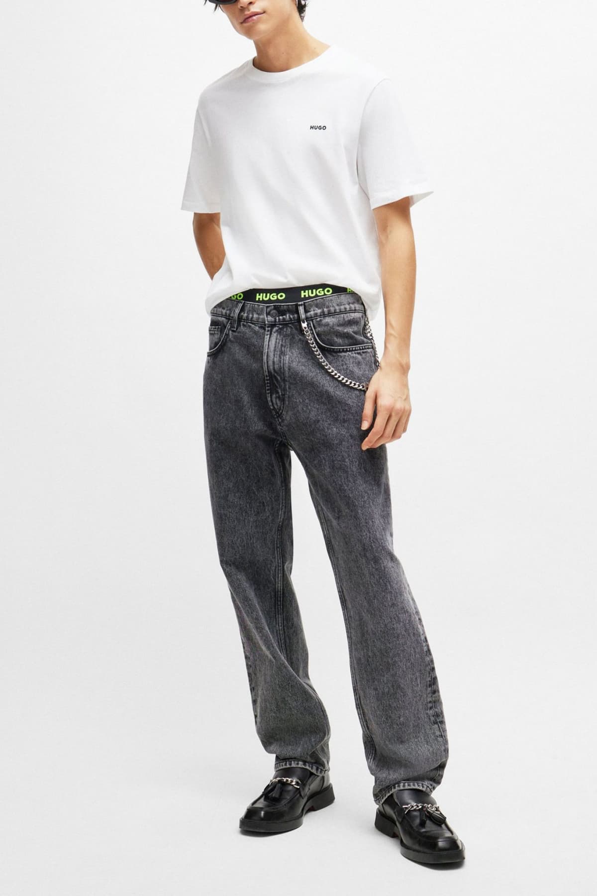 HUGO T-SHIRT DERO222 LOGO ΛΕΥΚΟ