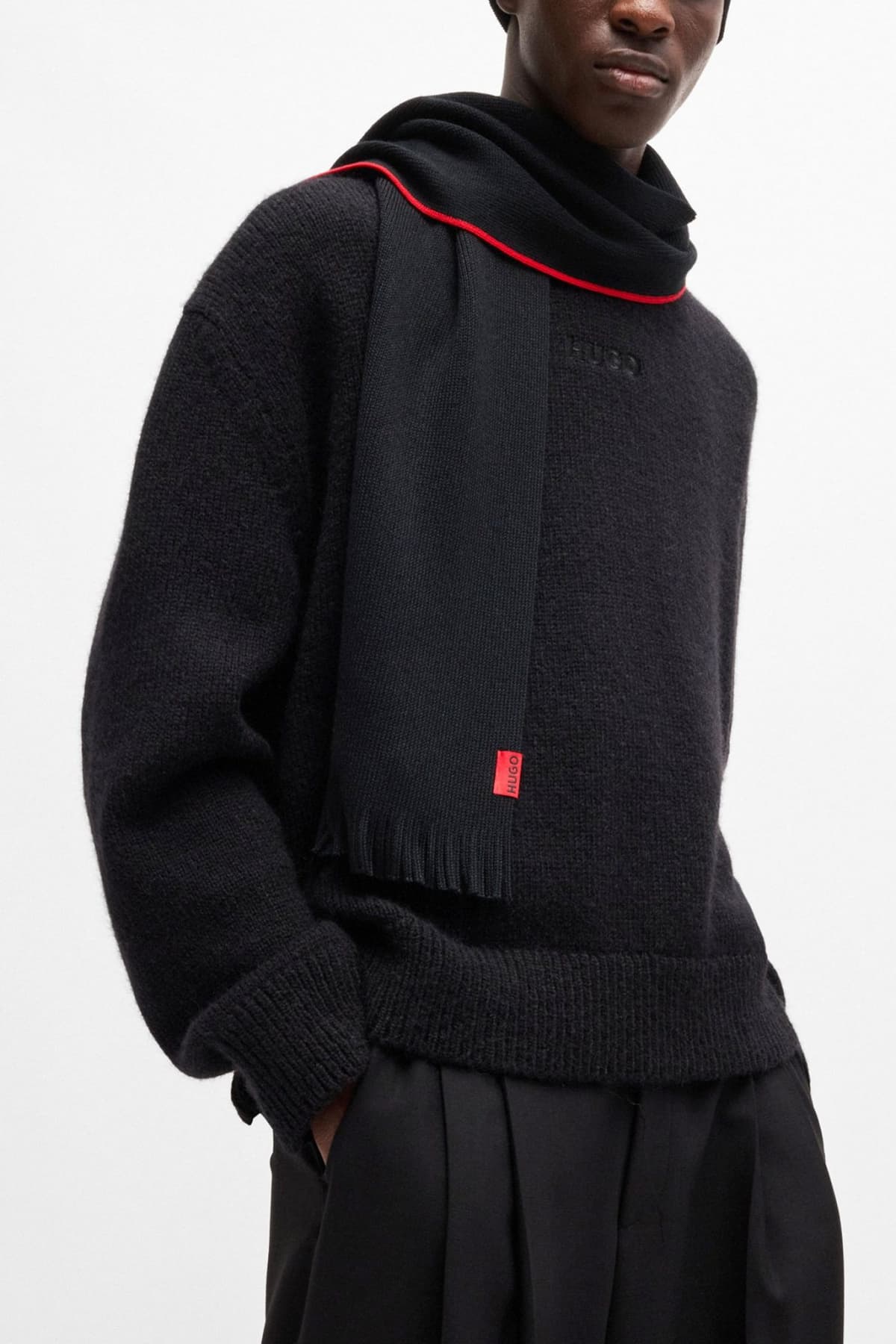 HUGO ΣΕΤ ΚΑΣΚΩΛ ΣΚΟΥΦΟΣ ZASCHEL SET LOGO ΜΑΥΡΟ