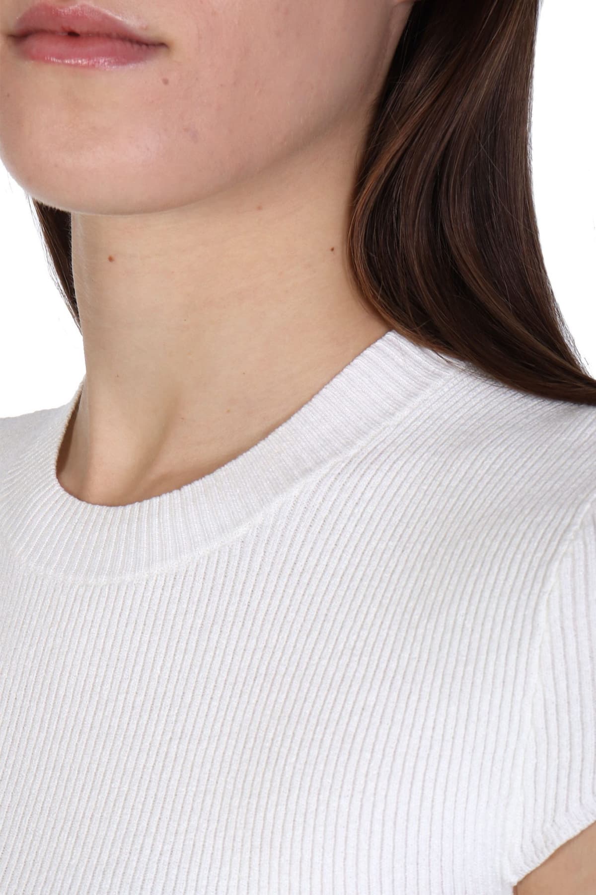 HUGO BLUE ΠΛΕΚΤΟ SUCCORE_B T-SHIRT RIB LOGO ΛΑΣΤΙΧΟ ΚΡΕΜ