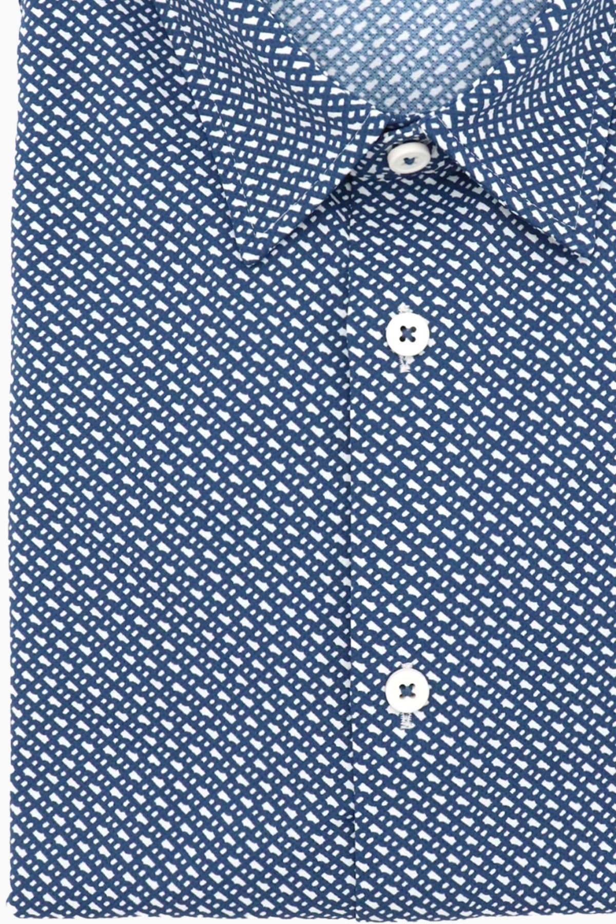 BOSS ΠΟΥΚΑΜΣΟ SLIM FIT ALL OVER LOGO P-ROAN-KENT-C1-233 ΜΠΛΕ-ΛΕΥΚΟ