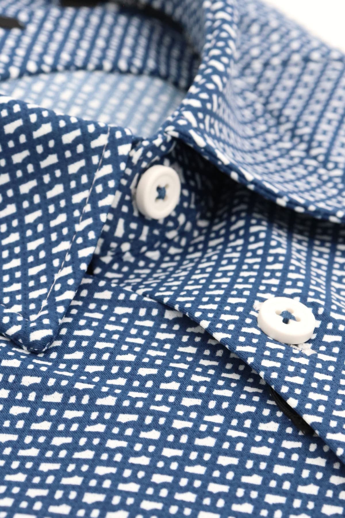 BOSS ΠΟΥΚΑΜΣΟ SLIM FIT ALL OVER LOGO P-ROAN-KENT-C1-233 ΜΠΛΕ-ΛΕΥΚΟ