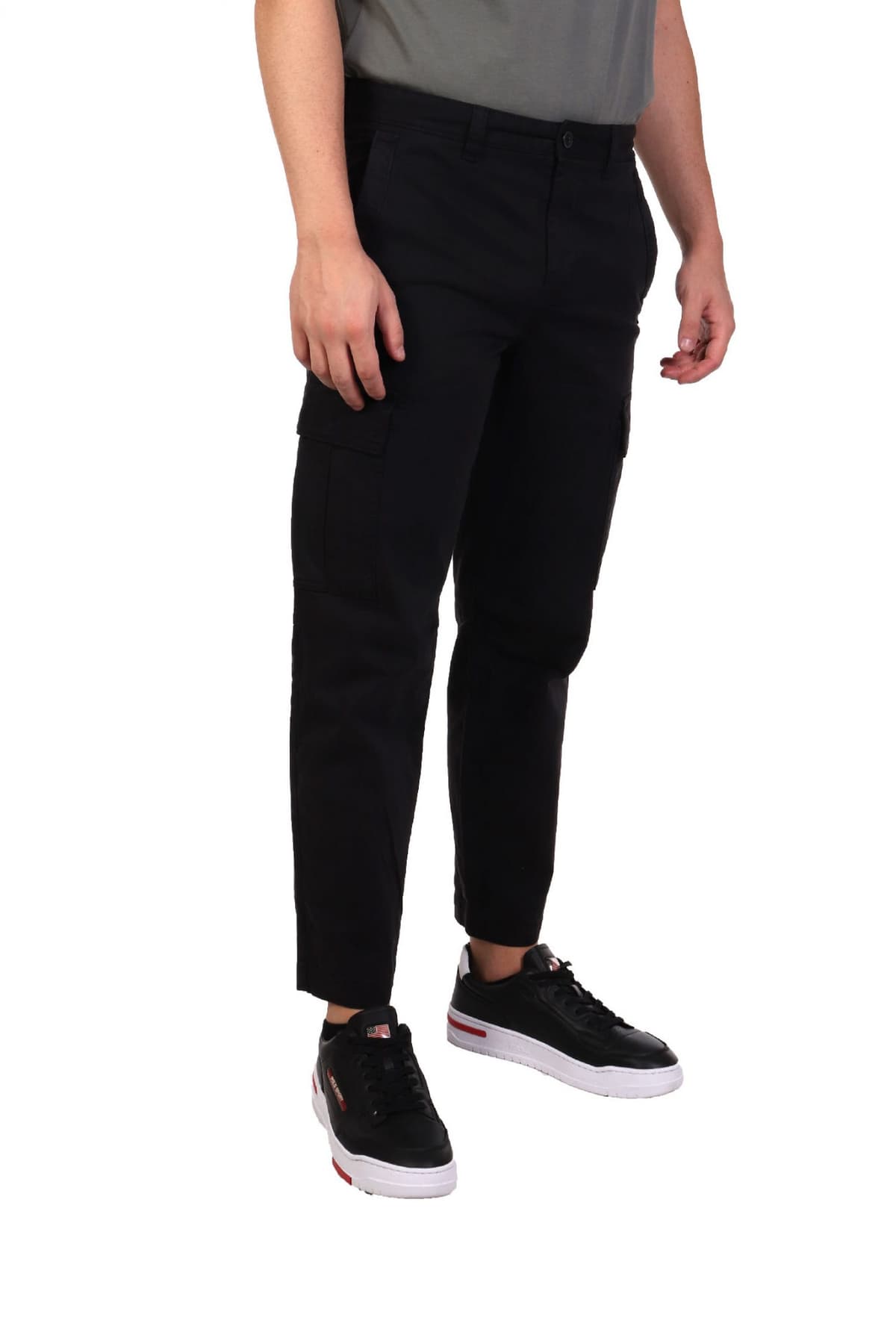 BOSS CASUAL ΠΑΝΤΕΛΟΝΙ CARGO TAPERED FIT SISLA-7-CARGO ΜΑΥΡΟ