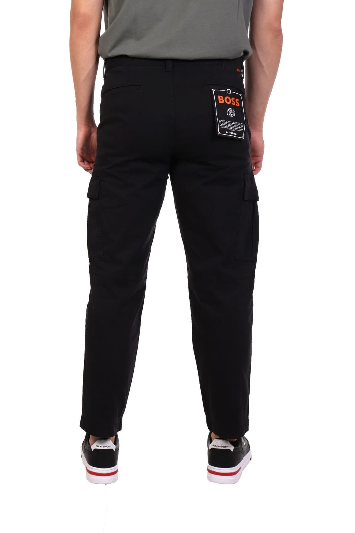 BOSS CASUAL ΠΑΝΤΕΛΟΝΙ CARGO TAPERED FIT SISLA-7-CARGO ΜΑΥΡΟ