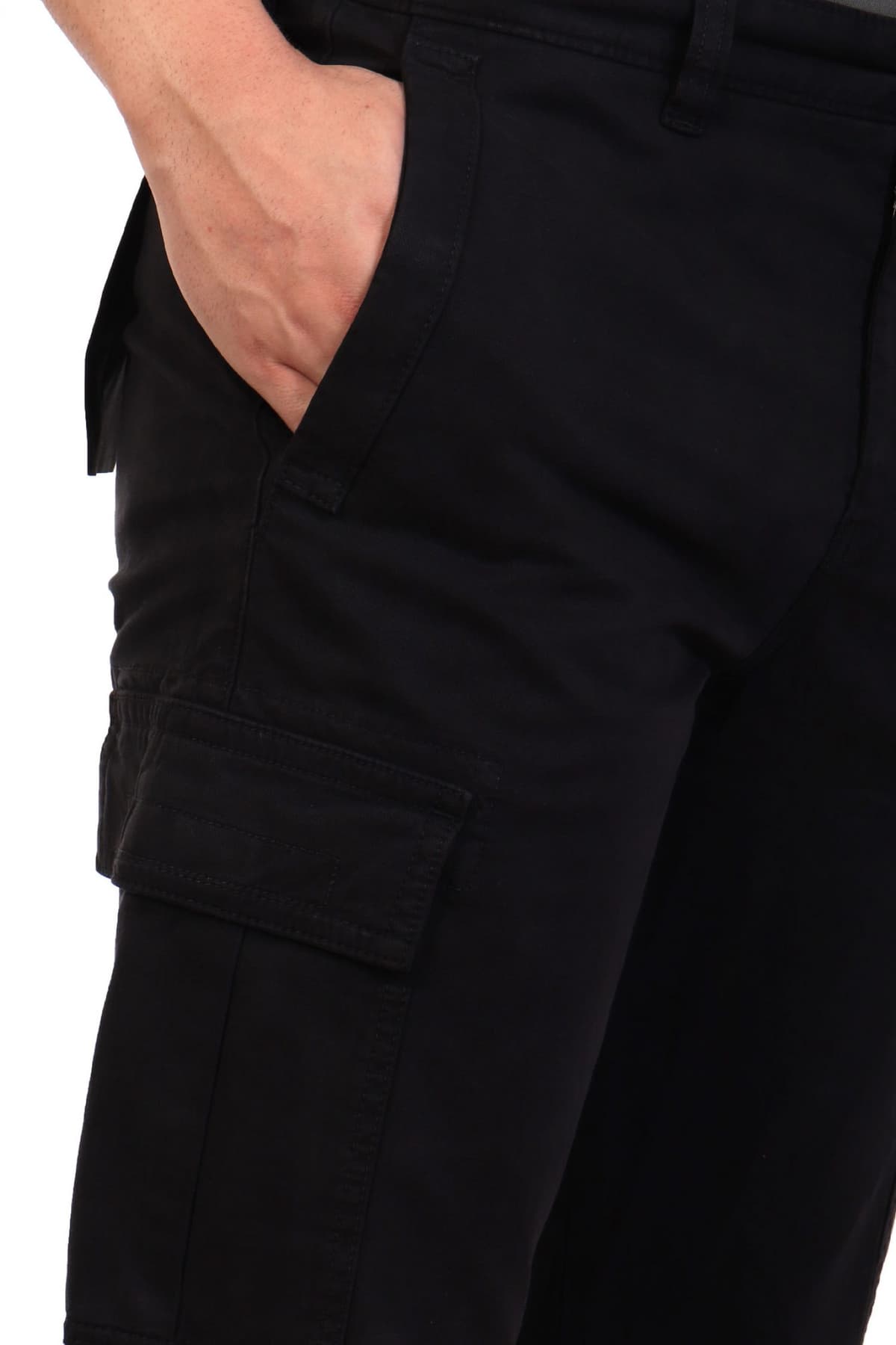 BOSS CASUAL ΠΑΝΤΕΛΟΝΙ CARGO TAPERED FIT SISLA-7-CARGO ΜΑΥΡΟ