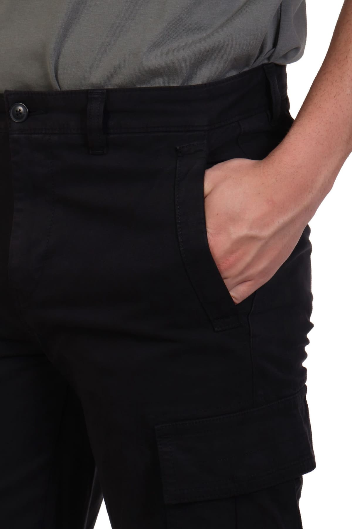 BOSS CASUAL ΠΑΝΤΕΛΟΝΙ CARGO TAPERED FIT SISLA-7-CARGO ΜΑΥΡΟ