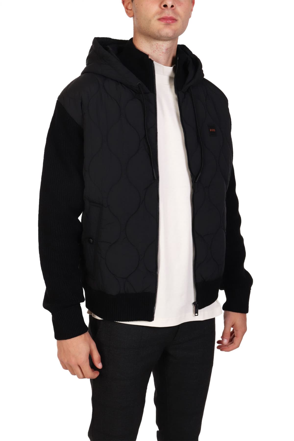 BOSS CASUAL ΜΠΟΥΦΑΝΟΖΑΚΕΤΑ HOODIE KEMINI ΜΑΥΡΟ