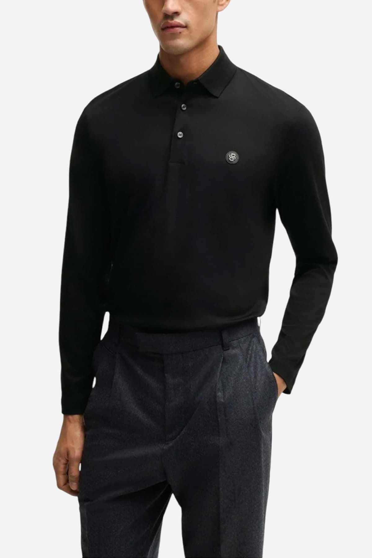 Πόλο με μακριά μανίκια BOSS C-Paley 01