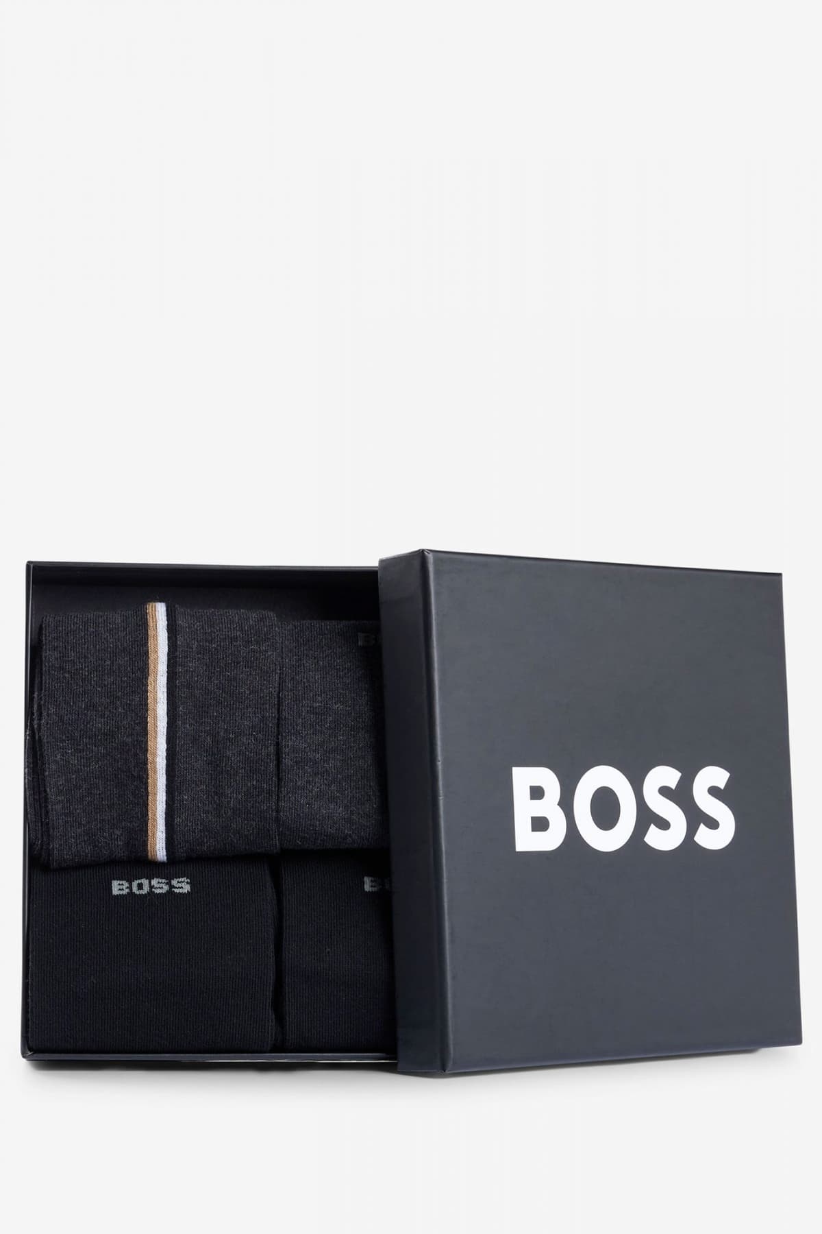 BOSS ΚΑΛΤΣΕΣ 4P RS GIFT ICONIC CC ΜΑΥΡΟ-ΓΚΡΙ
