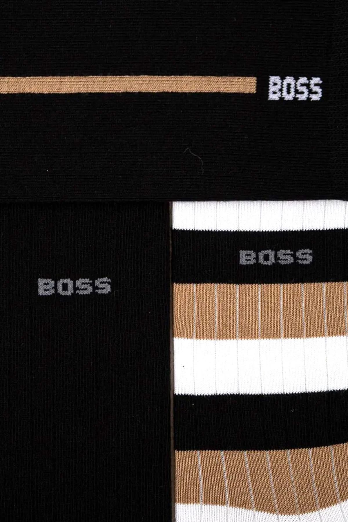 BOSS ΚΑΛΤΣΕΣ 3P RS FINE RIB CC ΡΙΓΕ ΜΑΥΡΟ-ΜΠΕΖ-ΛΕΥΚΟ