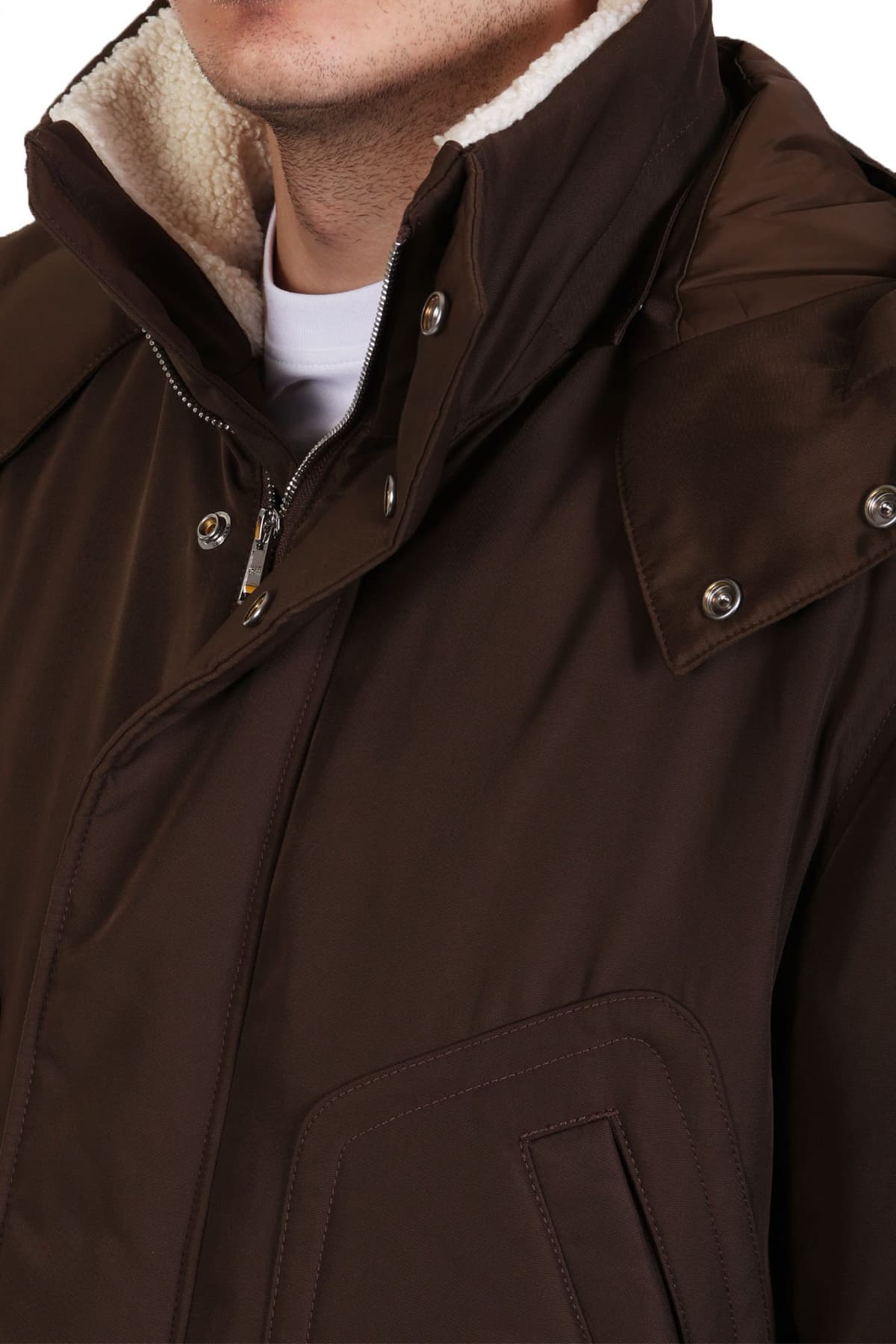 BOSS ΜΠΟΥΦΑΝ JACKET ΑΠΟΣΠΩΜΕΝΗ ΚΟΥΚΟΥΛΑ H-COYAN ΧΑΚΙ