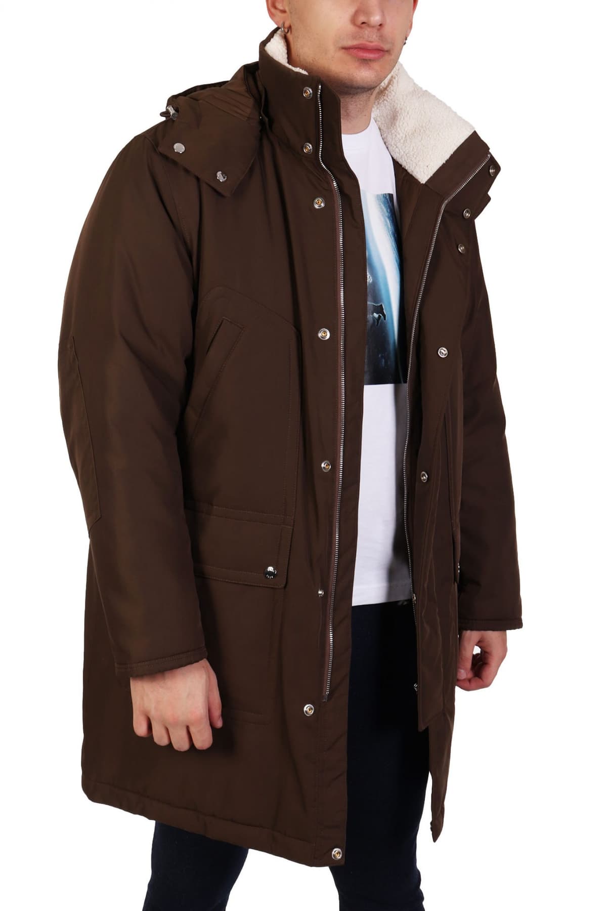 BOSS ΜΠΟΥΦΑΝ JACKET ΑΠΟΣΠΩΜΕΝΗ ΚΟΥΚΟΥΛΑ H-COYAN ΧΑΚΙ