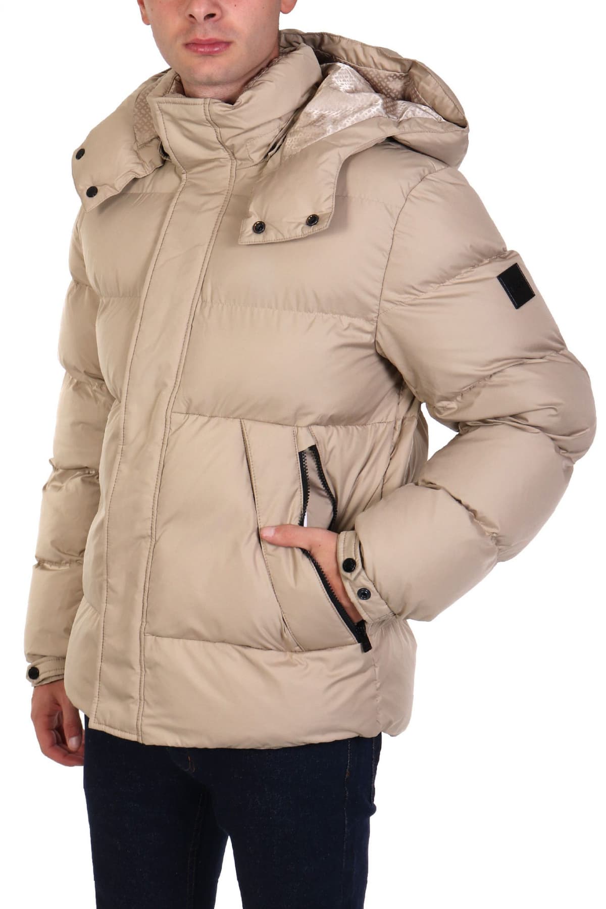 BOSS ΜΠΟΥΦΑΝ PUFFER ΑΠΟΣΠΩΜΕΝΗ ΚΟΥΚΟΥΛΑ H-COMBINIAN3 ΜΠΕΖ