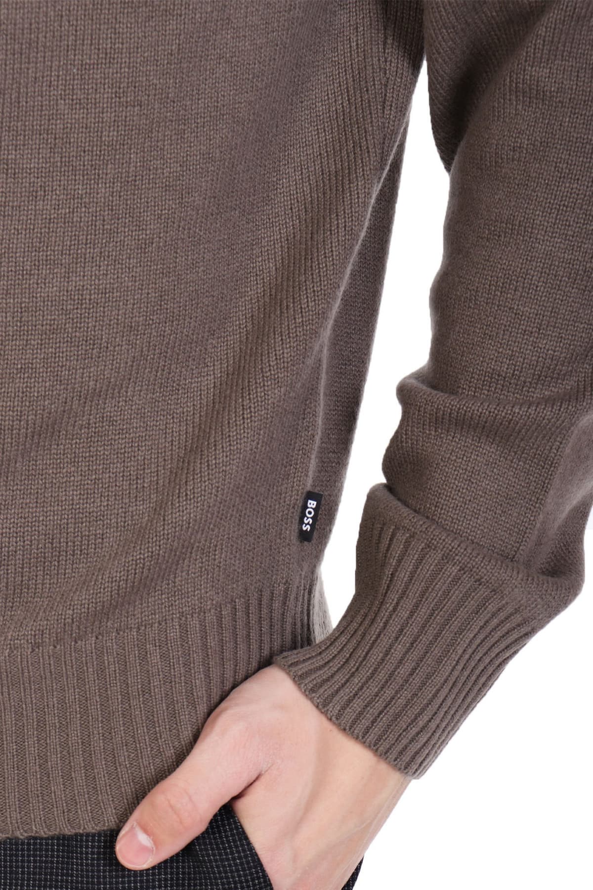 BOSS ΠΛΕΚΤΟ TURTLE NECK H-ELOGICO ΓΚΡΙ-ΧΑΚΙ