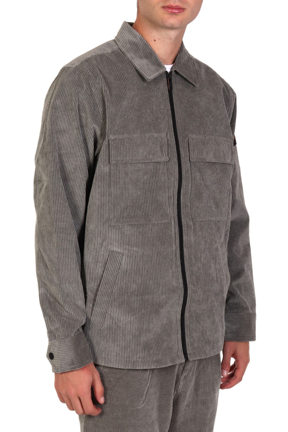 BOSS CASUAL ΠΟΥΚΑΜΙΣΟ ΚΟΤΛΕ FULLZIP LOZZY M ΓΚΡΙ