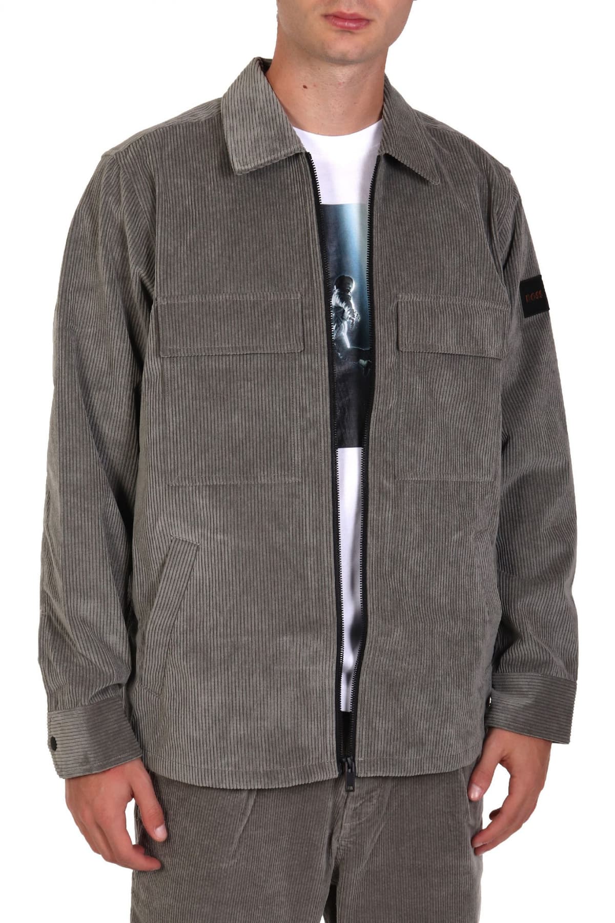 BOSS CASUAL ΠΟΥΚΑΜΙΣΟ ΚΟΤΛΕ FULLZIP LOZZY M ΓΚΡΙ