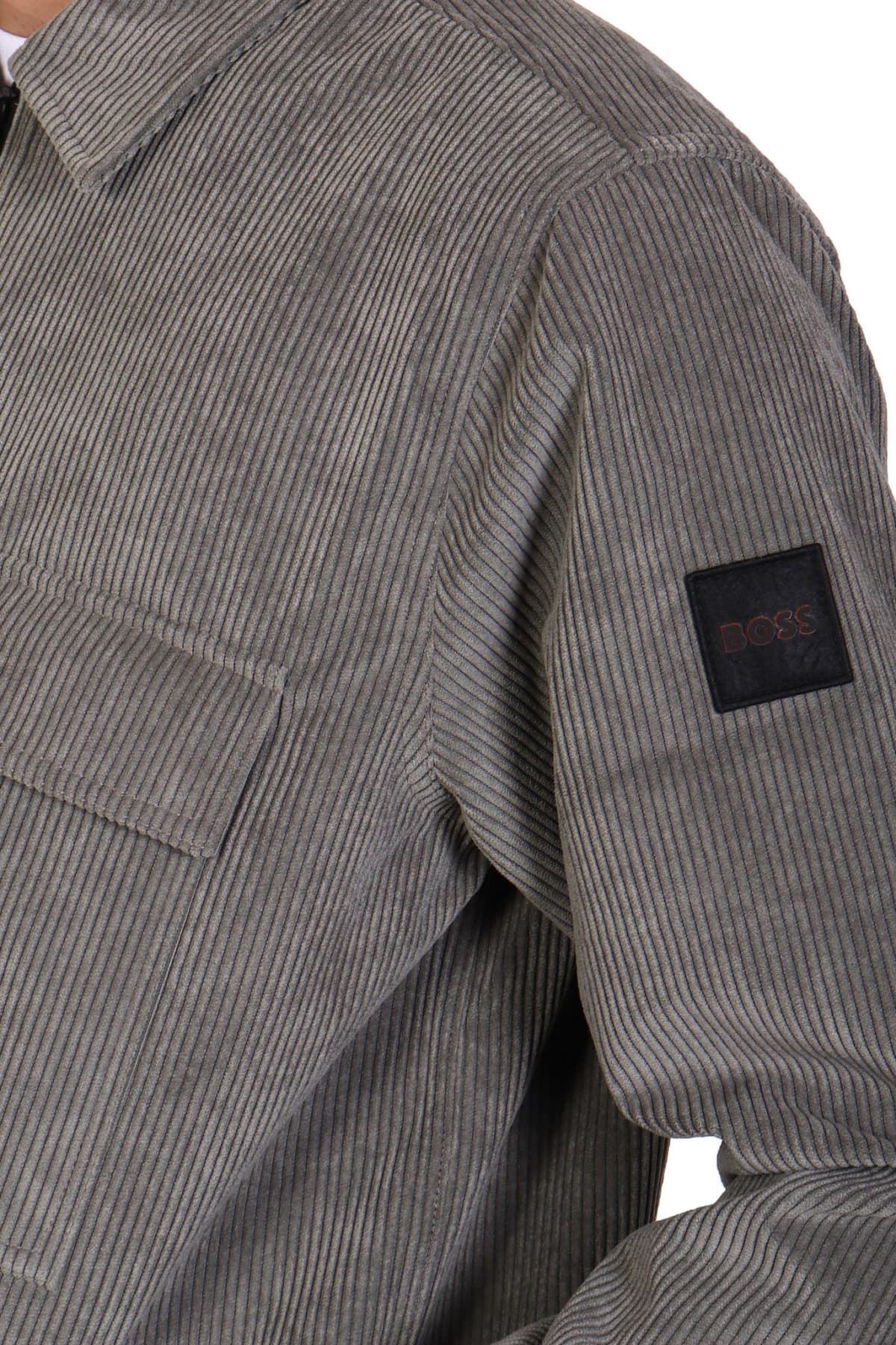 BOSS CASUAL ΠΟΥΚΑΜΙΣΟ ΚΟΤΛΕ FULLZIP LOZZY M ΓΚΡΙ