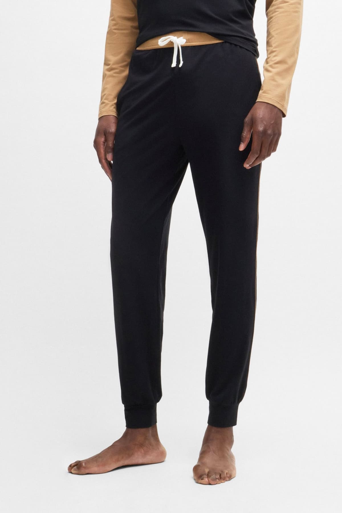 BOSS HOMEWEAR ΠΑΝΤΕΛΟΝΙ ΠΥΤΖΑΜΑ BALANCE PANTS ΜΑΥΡΟ