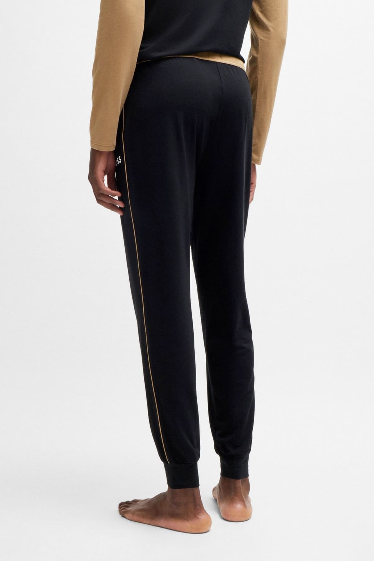 BOSS HOMEWEAR ΠΑΝΤΕΛΟΝΙ ΠΥΤΖΑΜΑ BALANCE PANTS ΜΑΥΡΟ