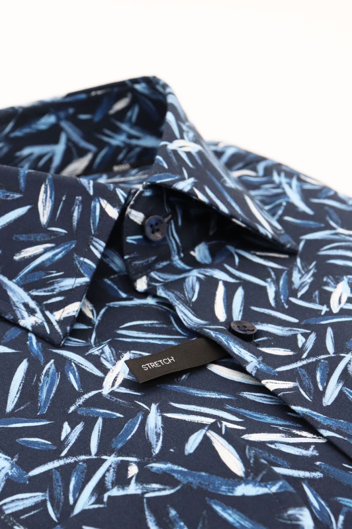 BOSS ΠΟΥΚΑΜΙΣΟ FLORAL SLIM FIT STRETCH H-HANK-KENT-C1-214 ΜΠΛΕ