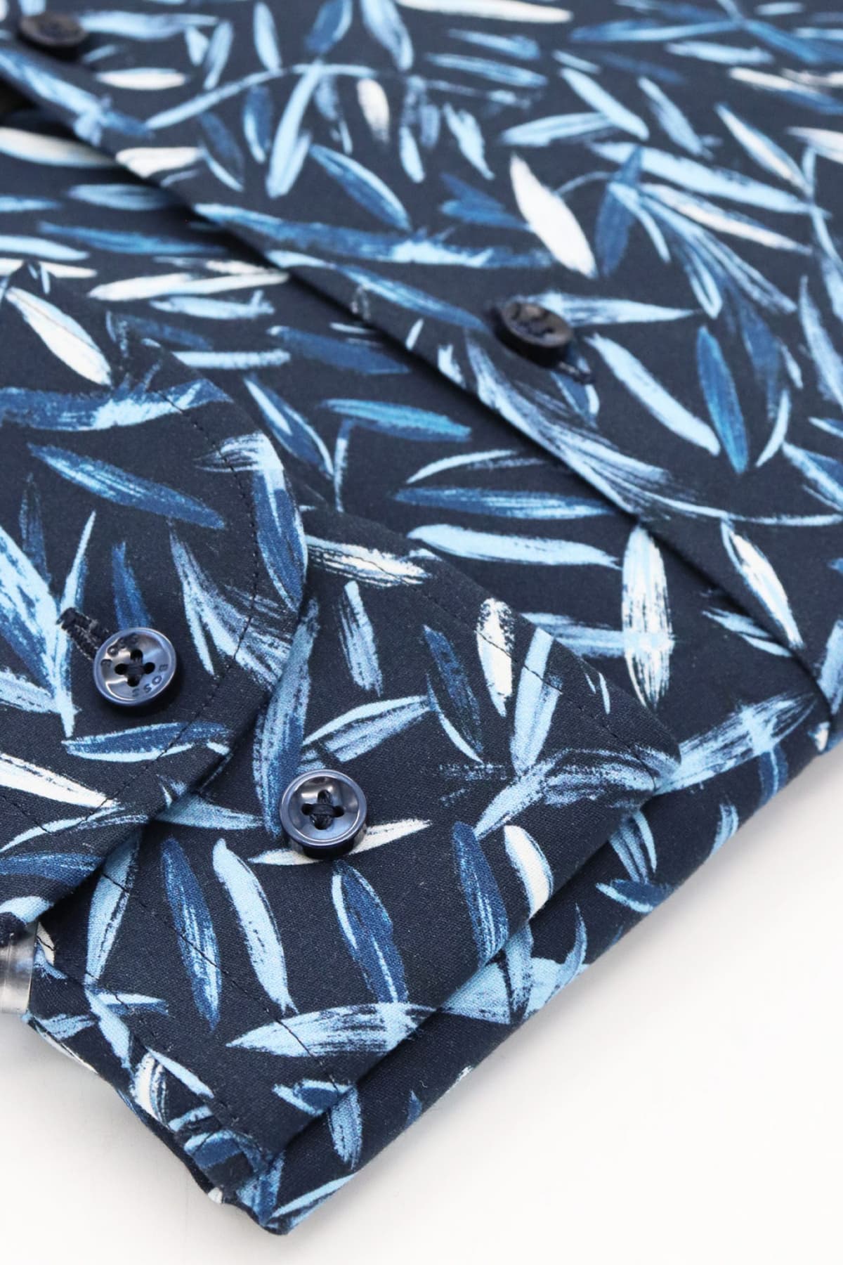 BOSS ΠΟΥΚΑΜΙΣΟ FLORAL SLIM FIT STRETCH H-HANK-KENT-C1-214 ΜΠΛΕ