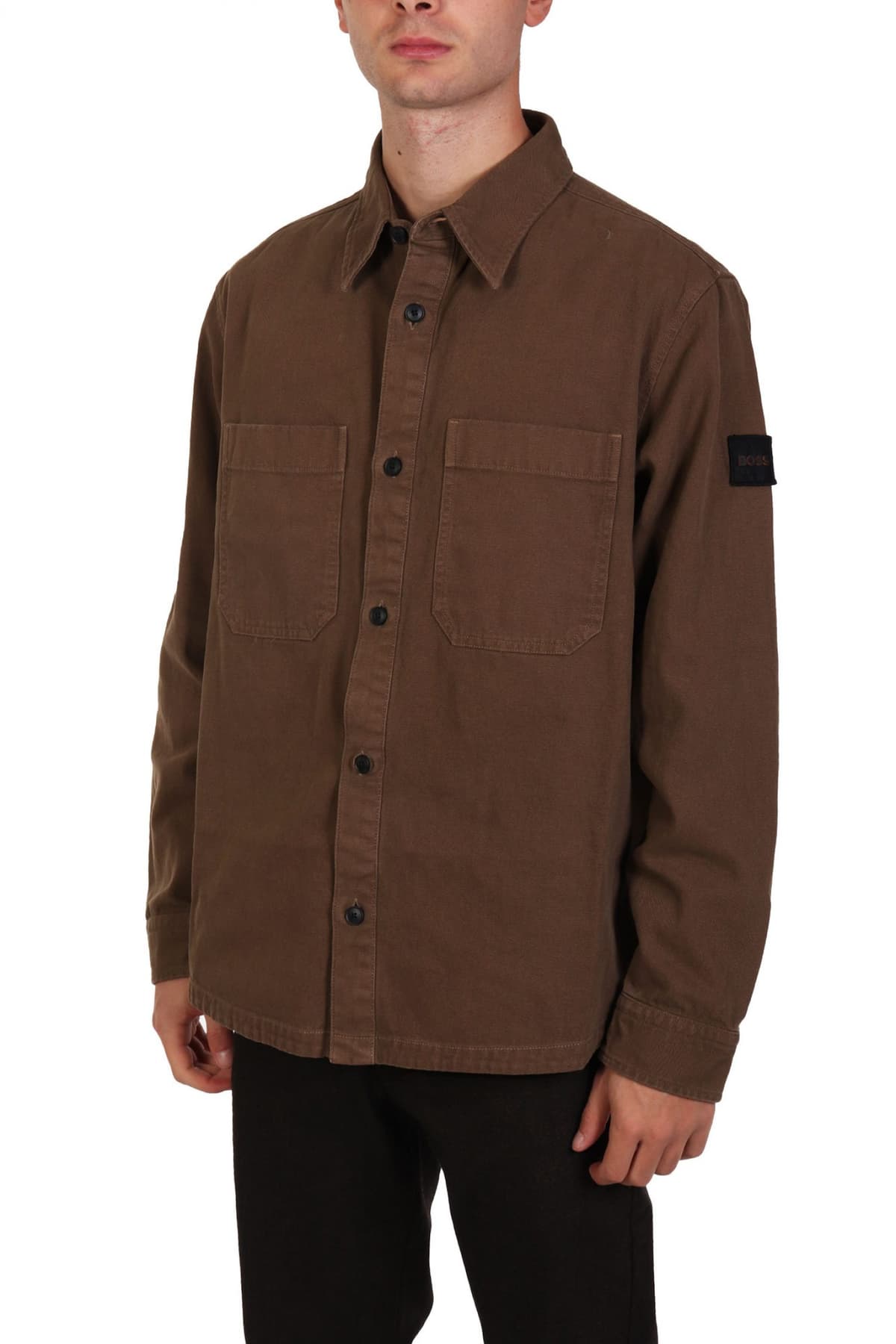 BOSS CASUAL ΠΟΥΚΑΜΙΣΟ LEZATO M MΠΕΖ-XAKI